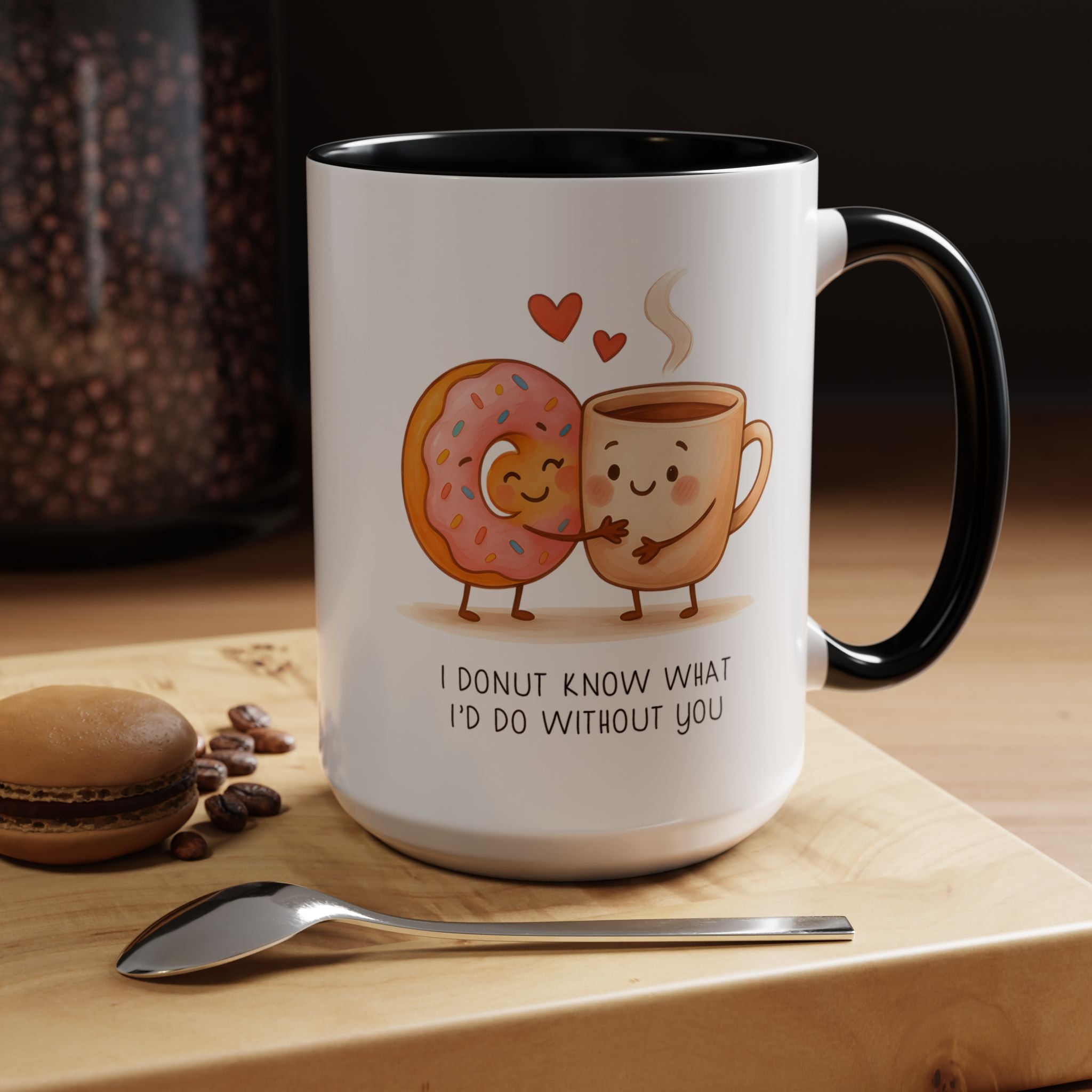 Cute Donut and Coffee Love Ceramic Mug | Gallory Hive