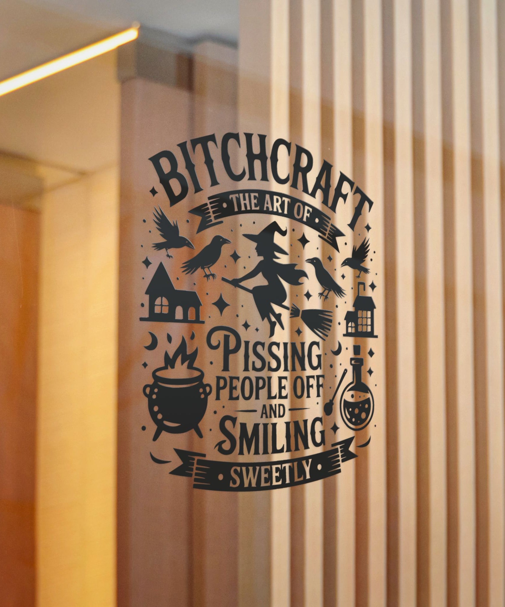 Die-Cut Stickers, Witchy Bitchcraft Decor - Halloween Gifts