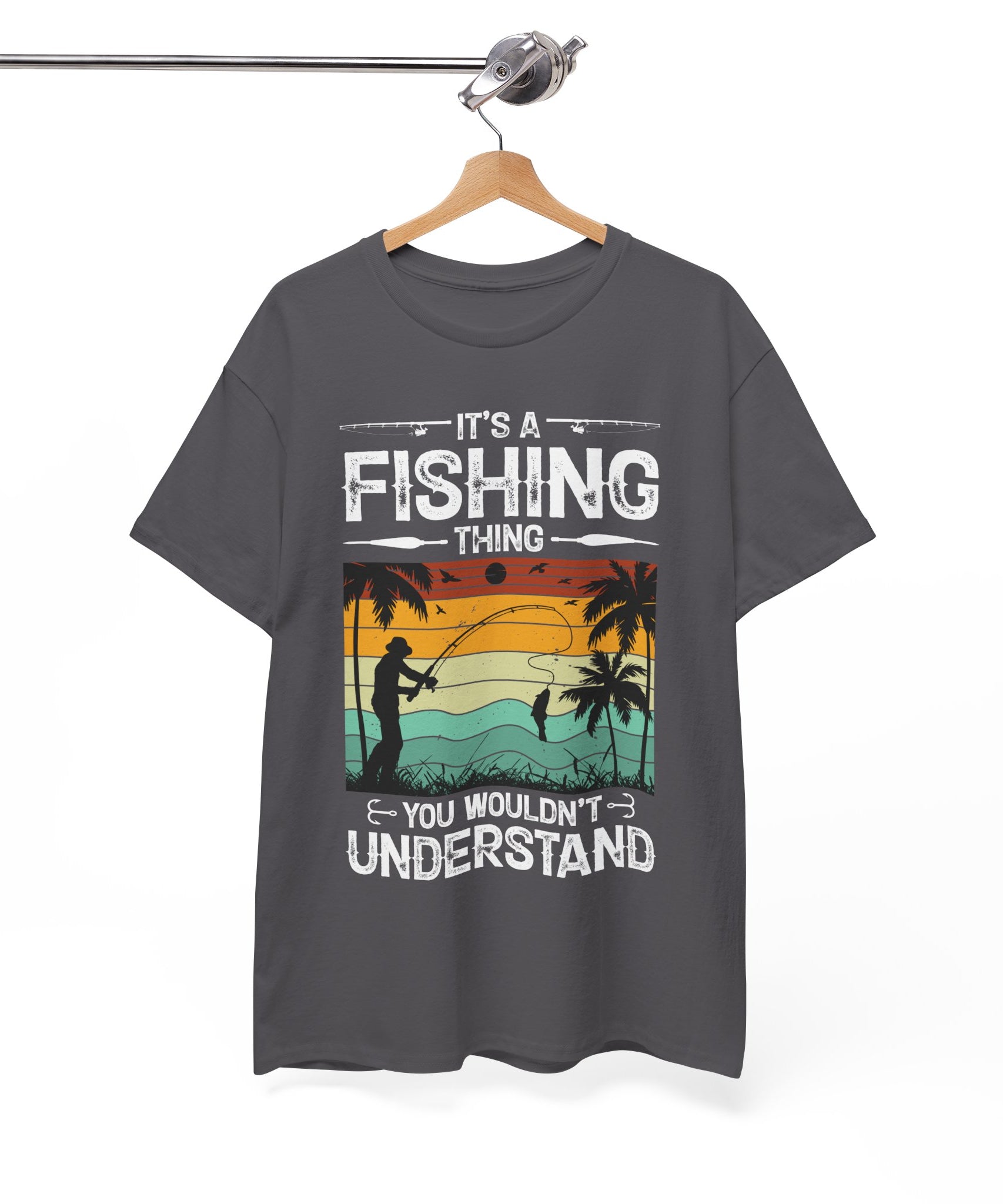 Funny Fishing Shirt – Vintage Sunset Design