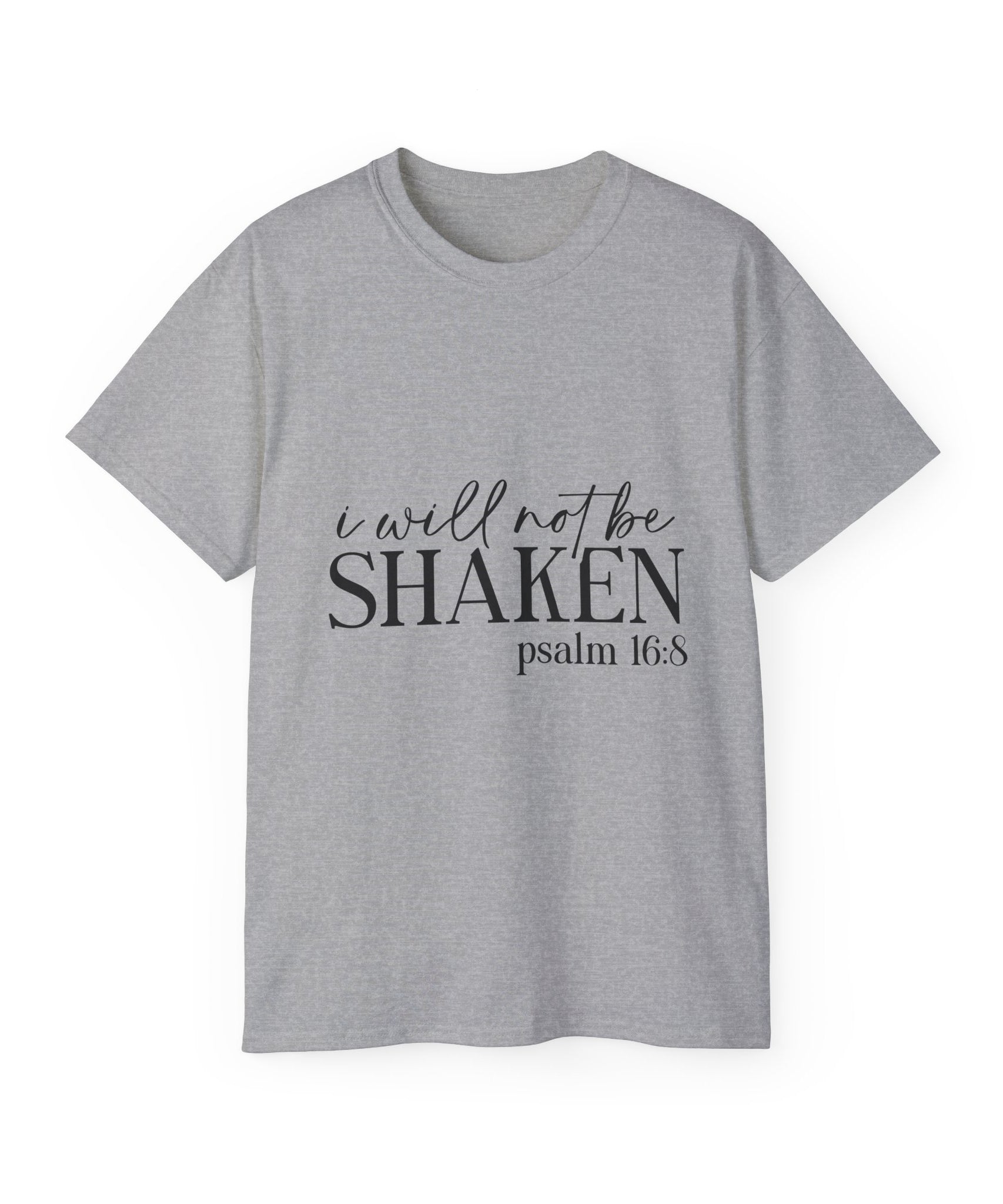 Unisex I will not be shaken Tee - Inspirational Casual Wear, Christian T-Shirt, Motivational Gift, Faith-Based Apparel, Everyday Comfort - Gallory Hive