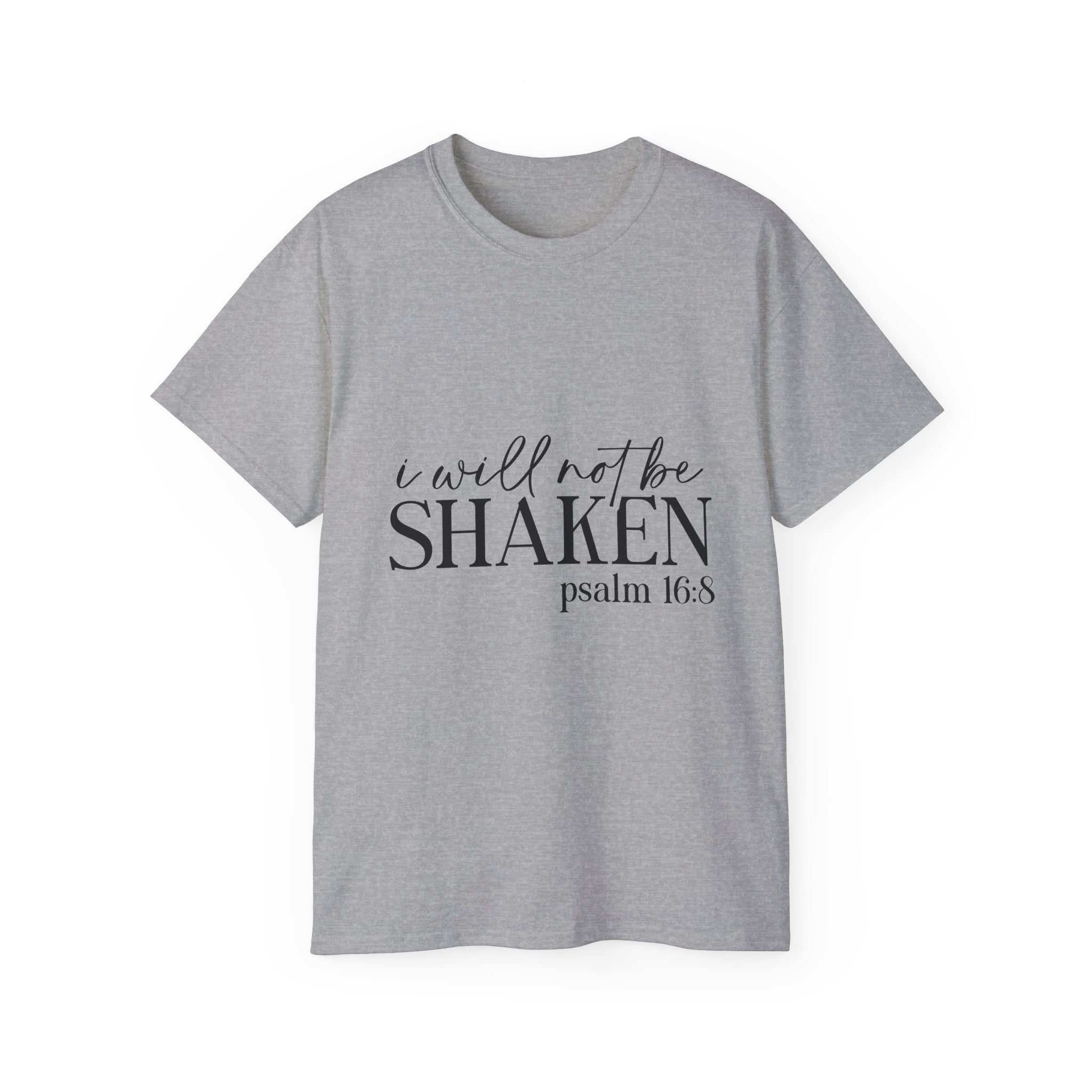 Unisex I will not be shaken Tee - Inspirational Casual Wear, Christian T-Shirt, Motivational Gift, Faith-Based Apparel, Everyday Comfort