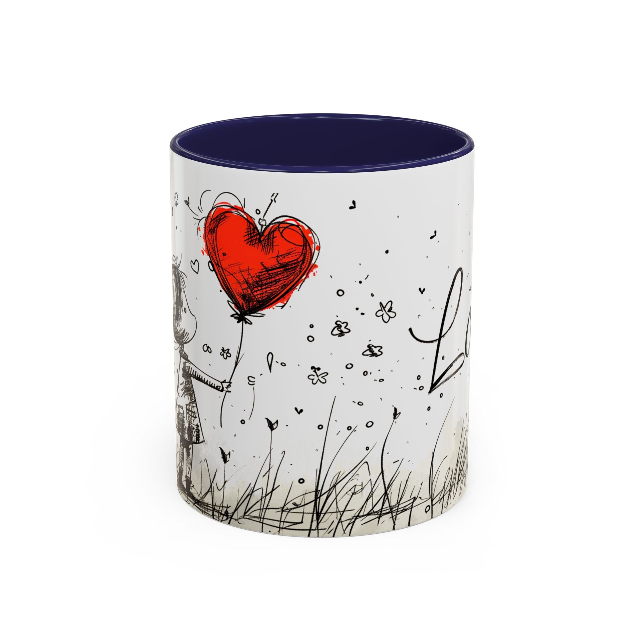 Love Heart Sketch Ceramic Coffee Mug | Gallory Hive