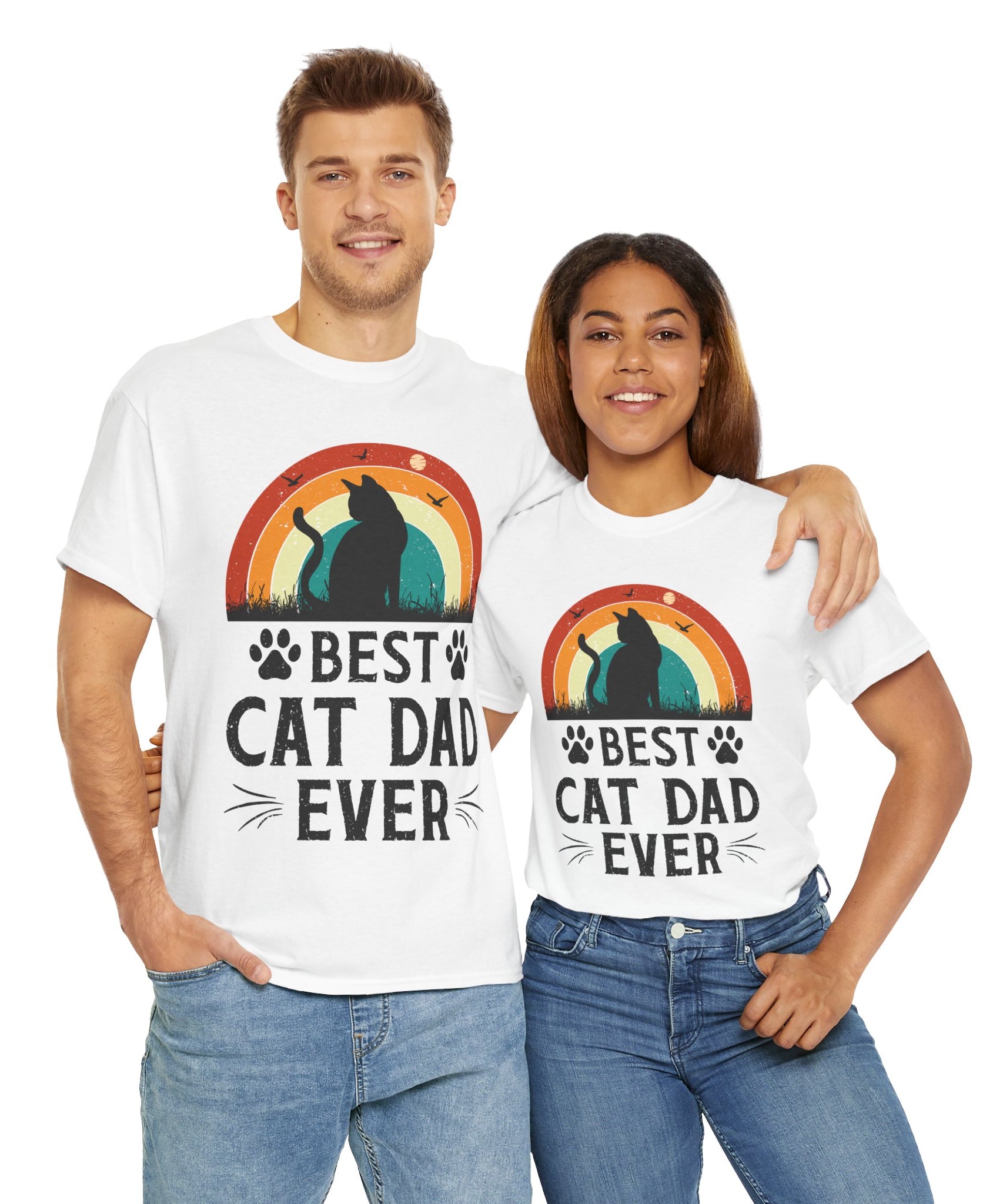 Best Cat Dad Ever T-Shirt Retro