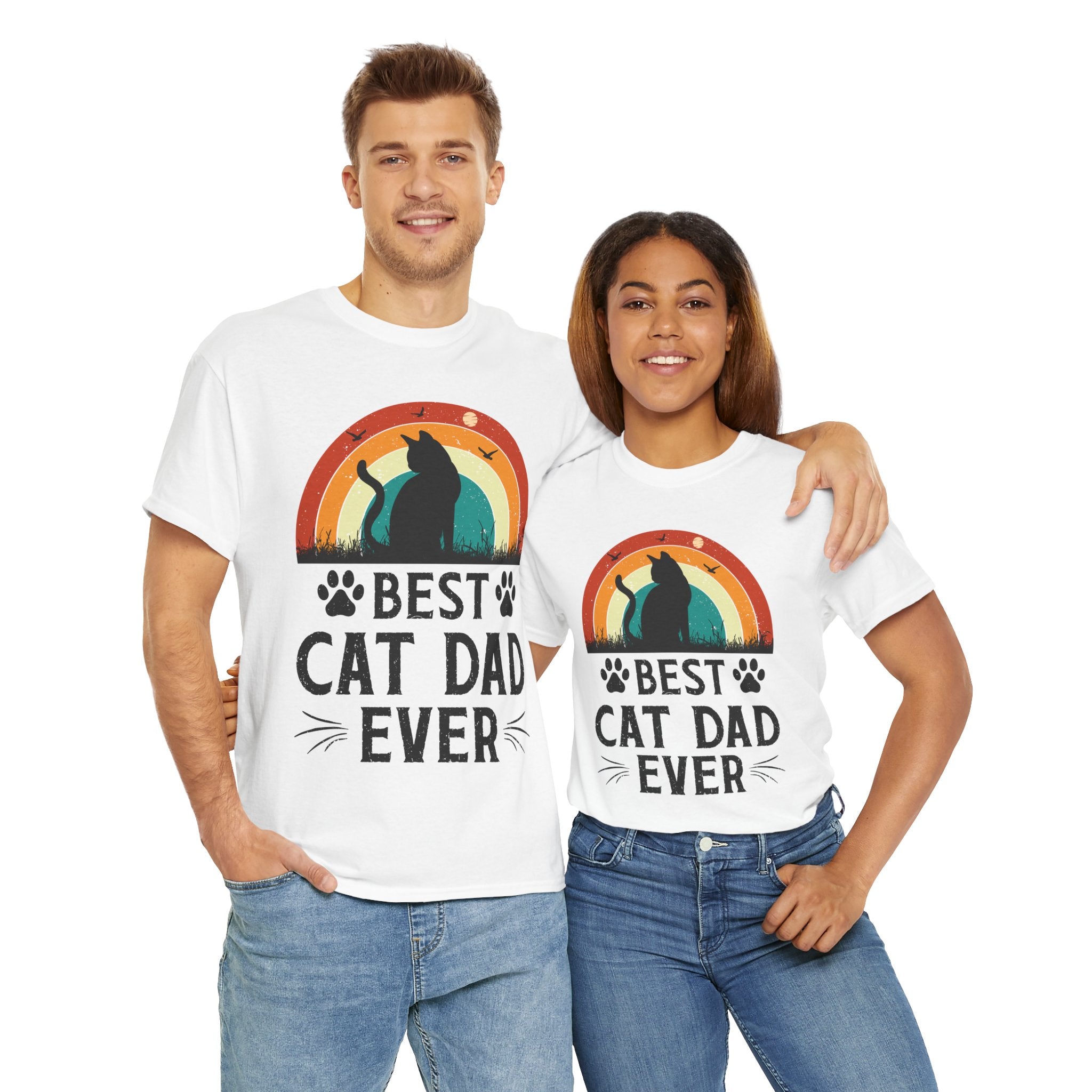 Best Cat Dad Ever T-Shirt Retro