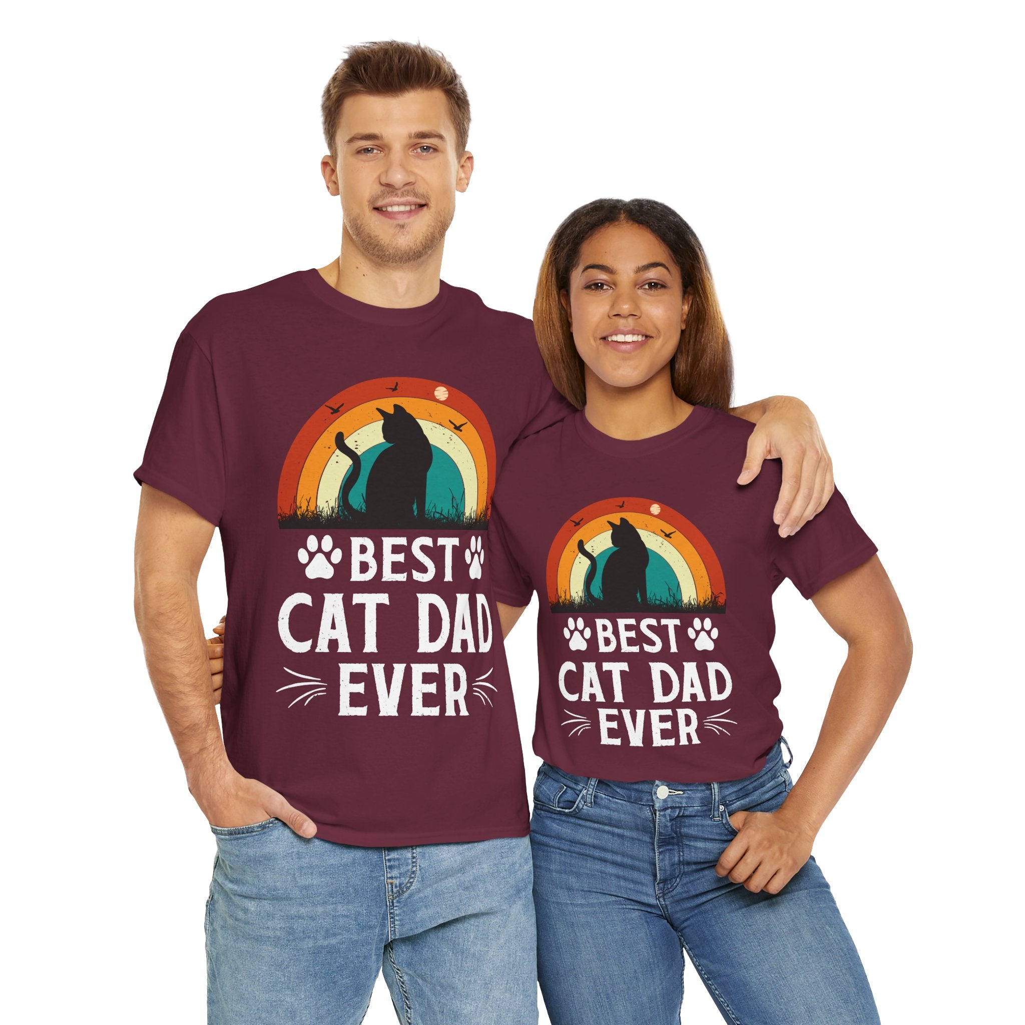 Best Cat Dad Ever T-Shirt Retro