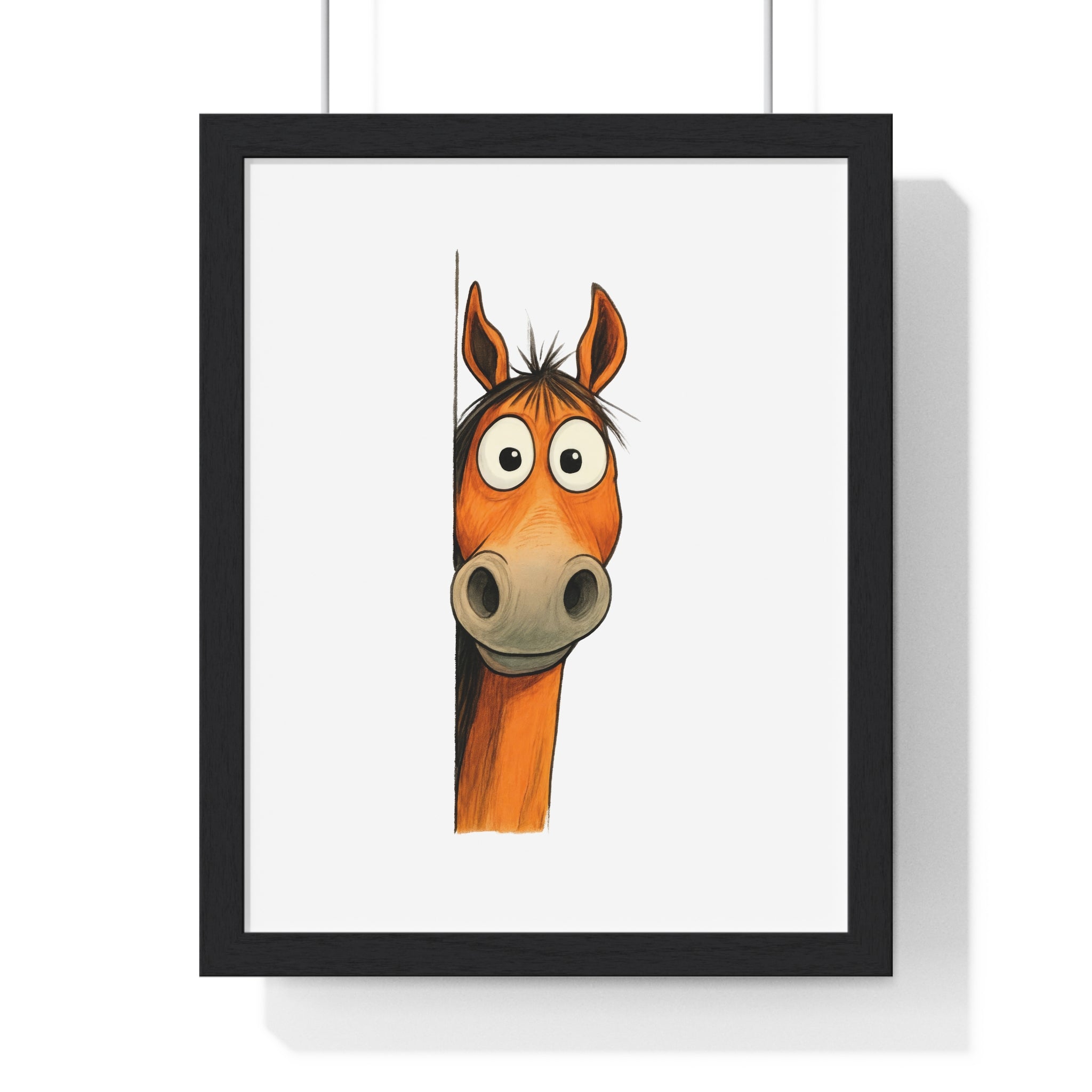 Curious Horse Peek – Wooden Frame Wall Art