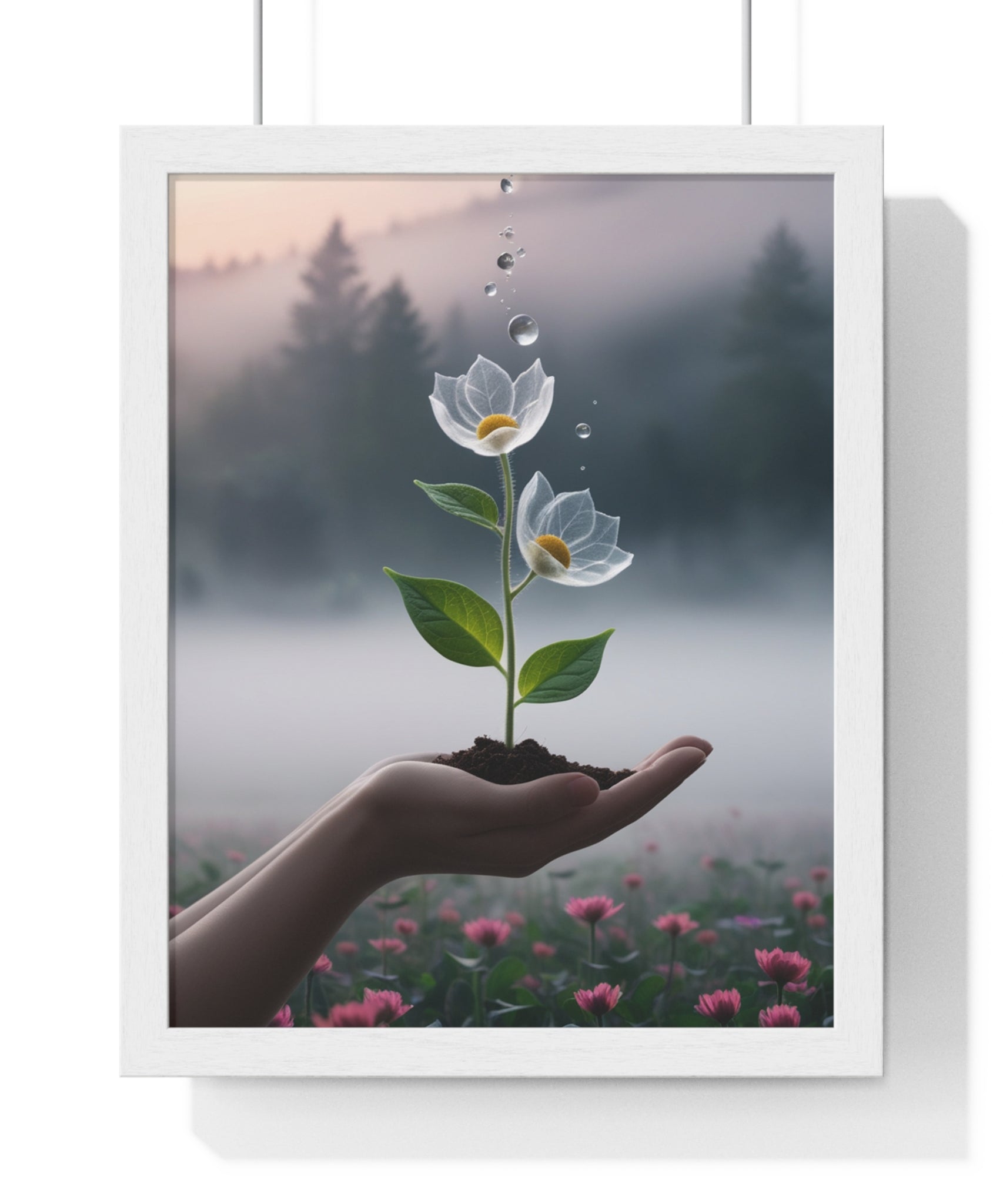 Vertical Framed Poster - Floral Growth Inspirational Wall Art, Botanical Decor, Nature Lovers Gift, Modern Aesthetic, Home Office Decoration - Gallory Hive