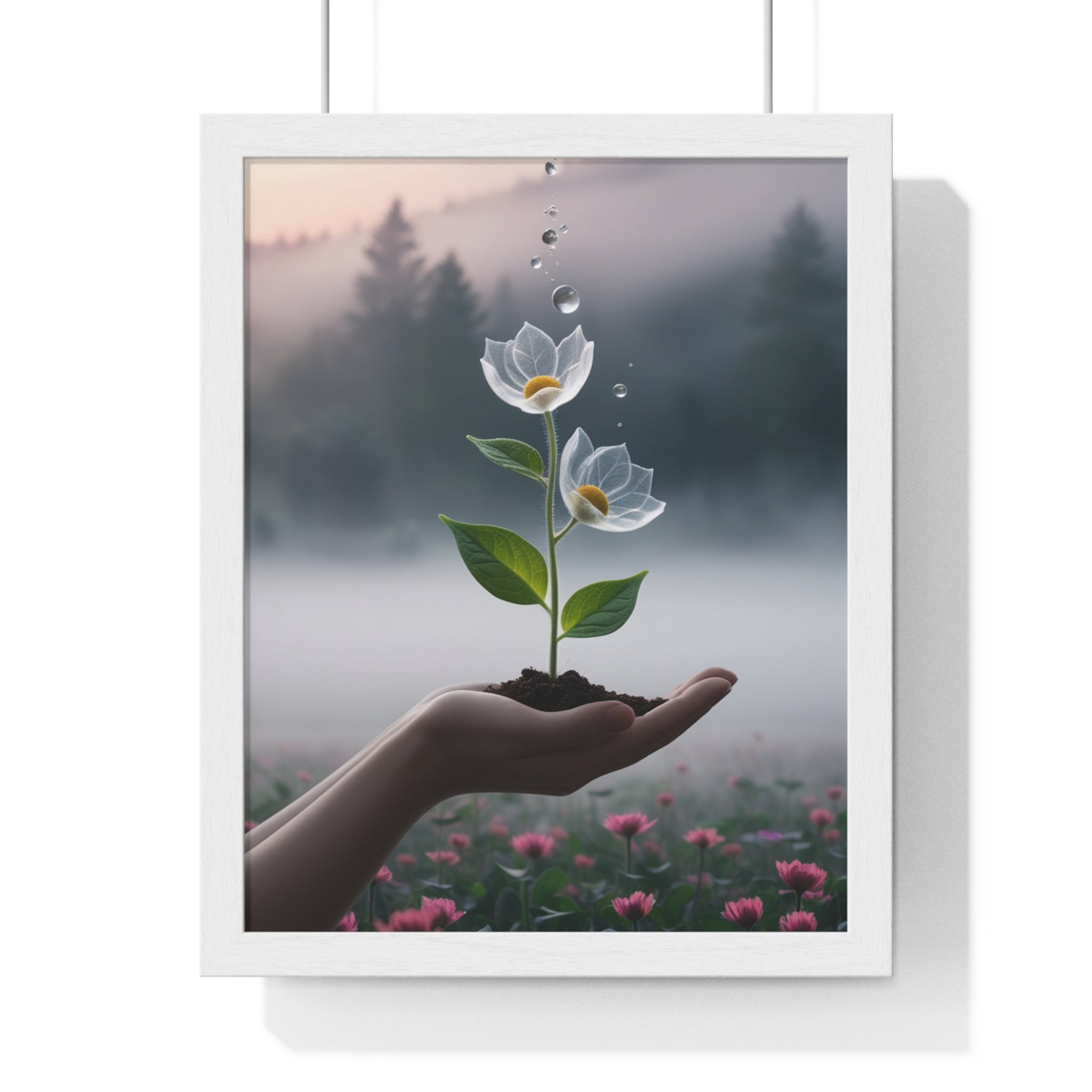Vertical Framed Poster - Floral Growth Inspirational Wall Art, Botanical Decor, Nature Lovers Gift, Modern Aesthetic, Home Office Decoration