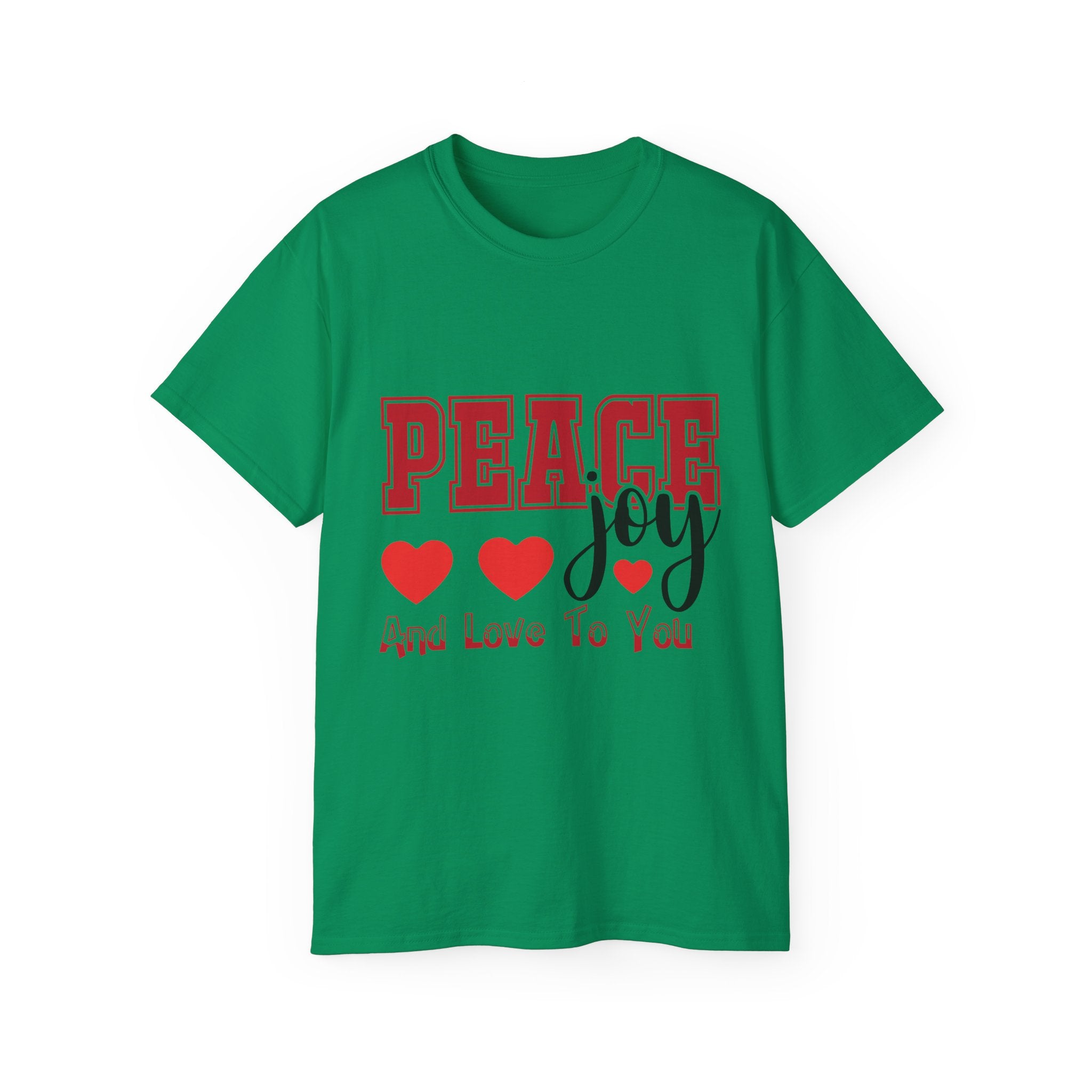 Peace, Joy & Love Retro Christmas T-Shirt | Gallory Hive
