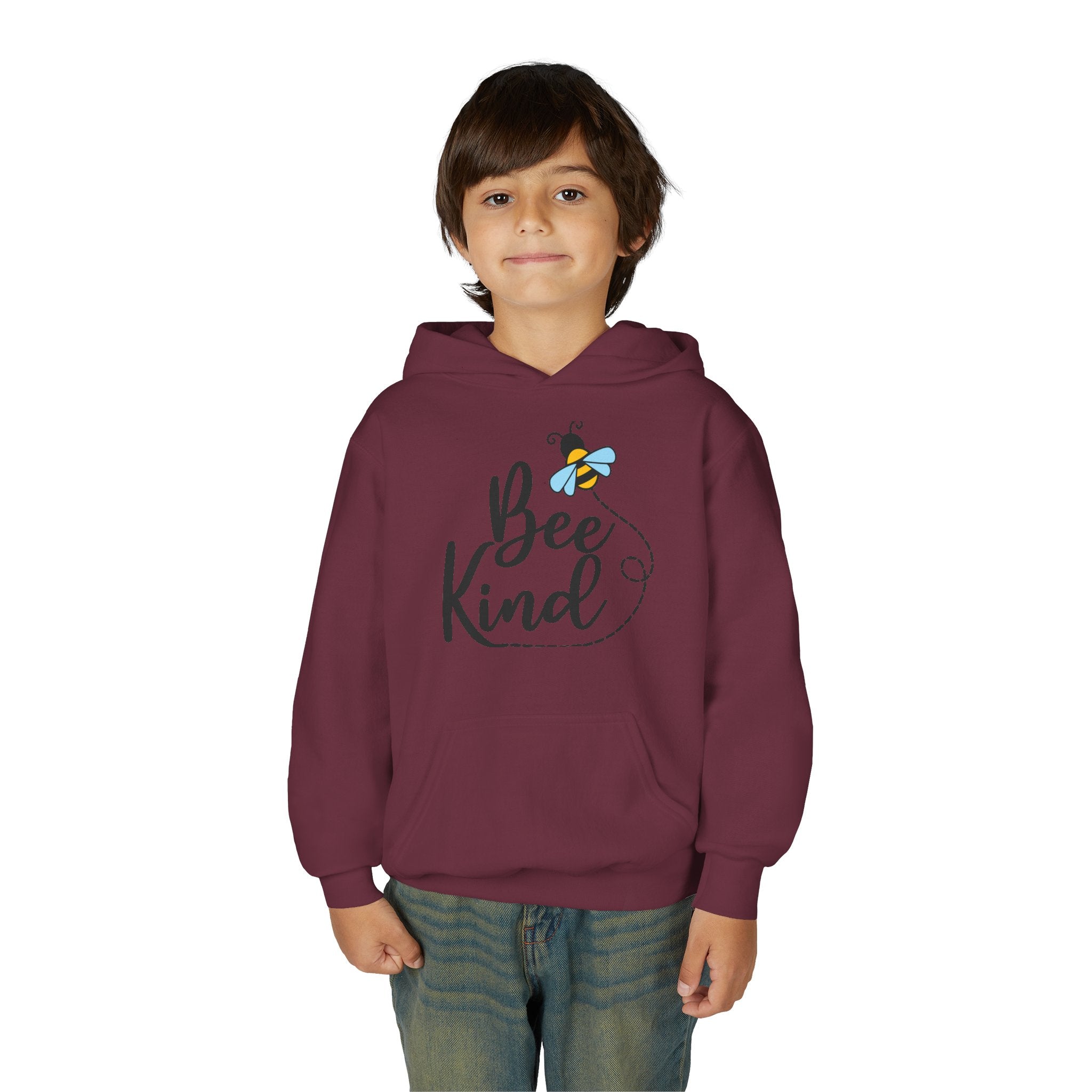 Bee Kind Youth Hooded Sweatshirt - Inspirational Nature Lover Apparel