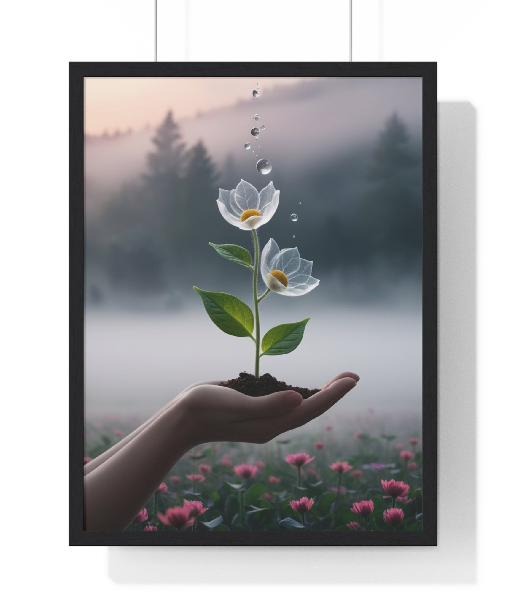 Vertical Framed Poster - Floral Growth Inspirational Wall Art, Botanical Decor, Nature Lovers Gift, Modern Aesthetic, Home Office Decoration - Gallory Hive