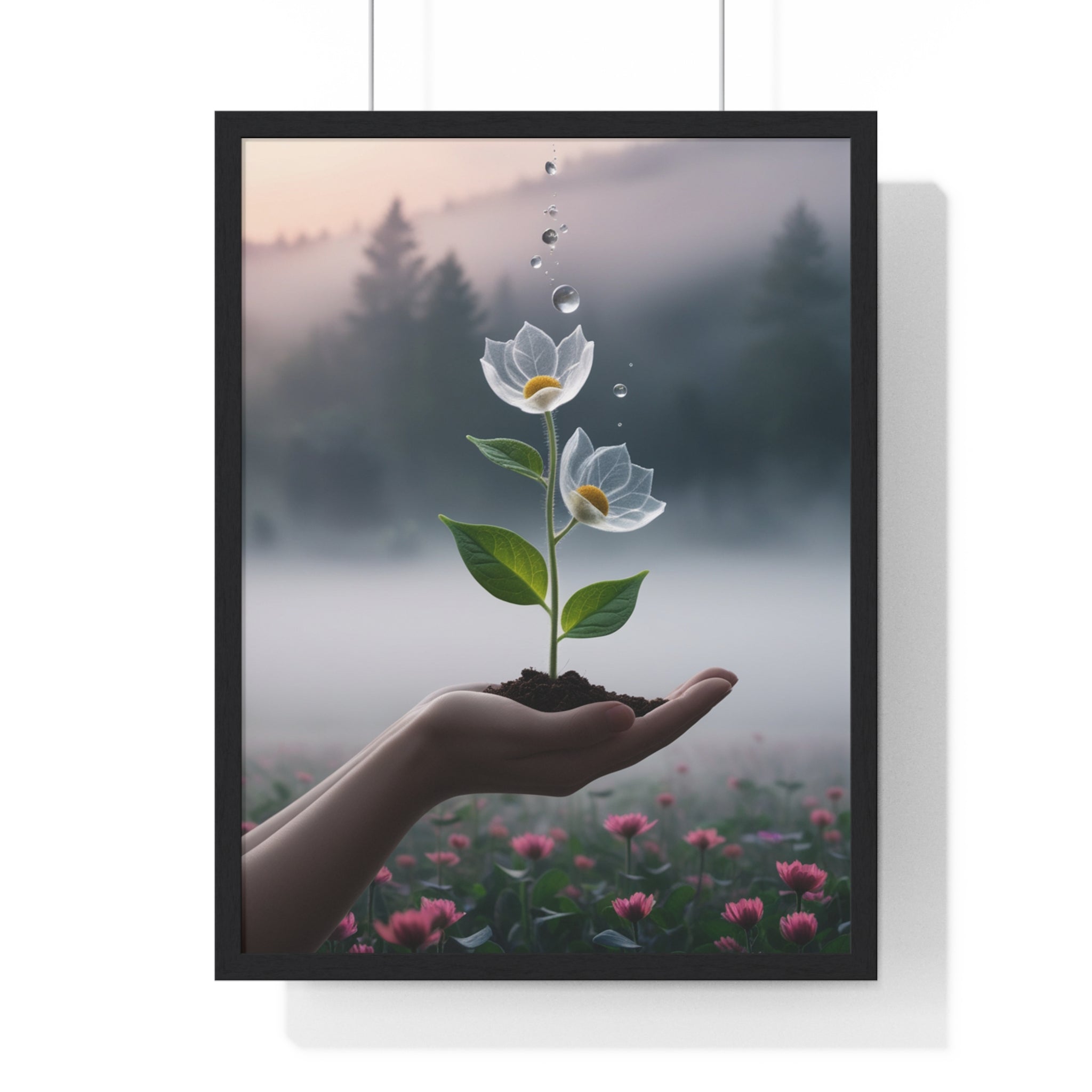 Vertical Framed Poster - Floral Growth Inspirational Wall Art, Botanical Decor, Nature Lovers Gift, Modern Aesthetic, Home Office Decoration - Gallory Hive
