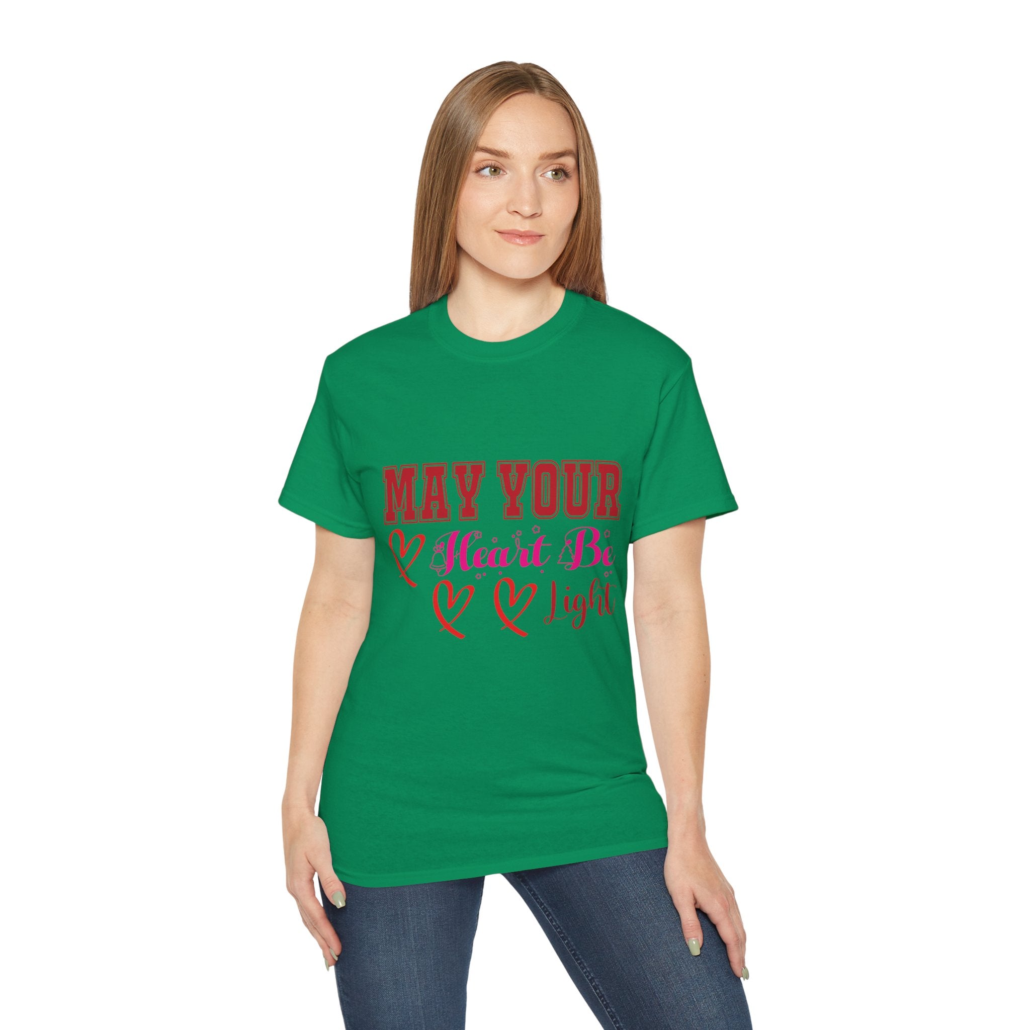 May Your Heart Be Light Christmas T-Shirt | Gallory Hive