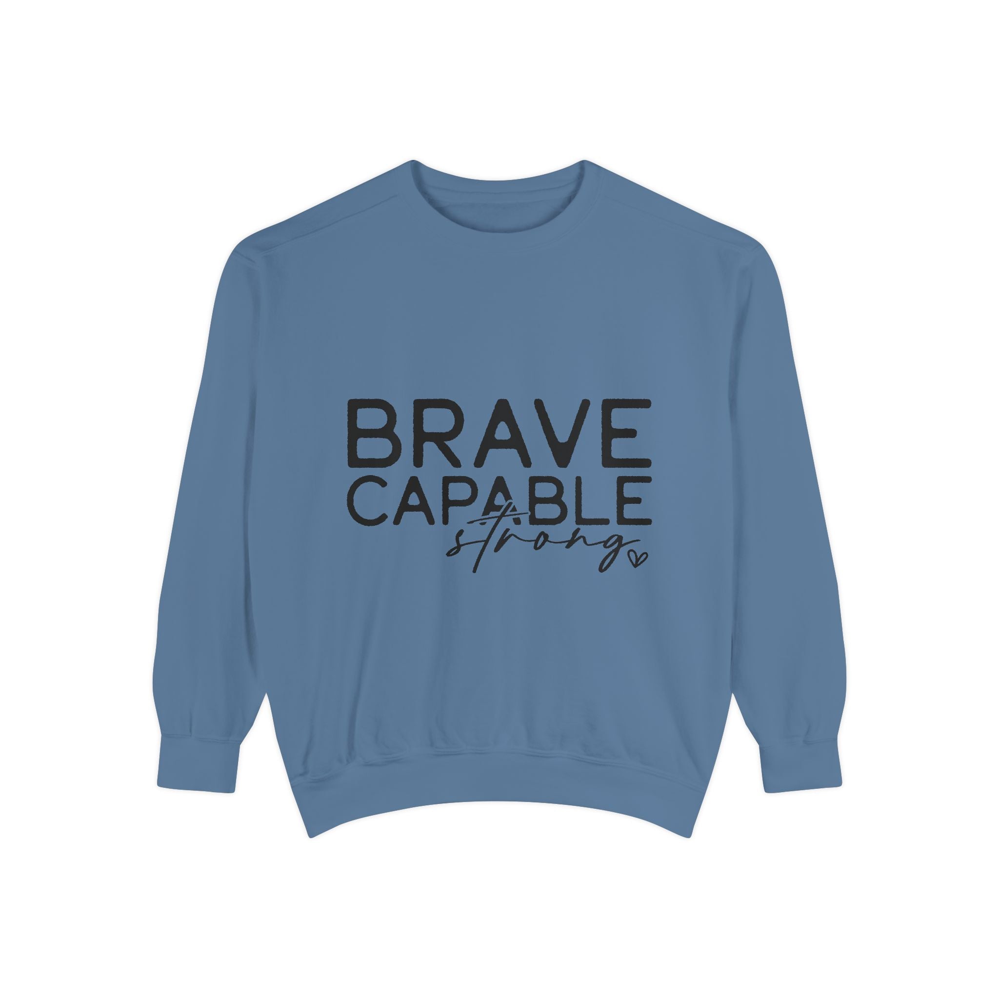 Brave Capable Strong Sweatshirt, Contemplation Line Art Sweatshirt – Minimalist Aesthetic