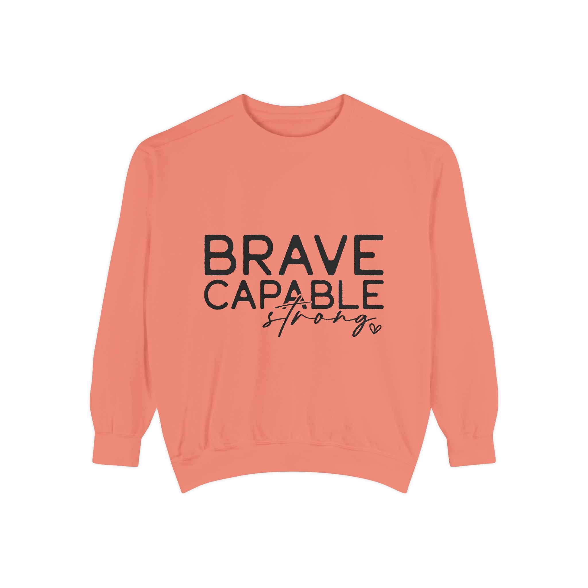 Brave Capable Strong Sweatshirt, Contemplation Line Art Sweatshirt – Minimalist Aesthetic