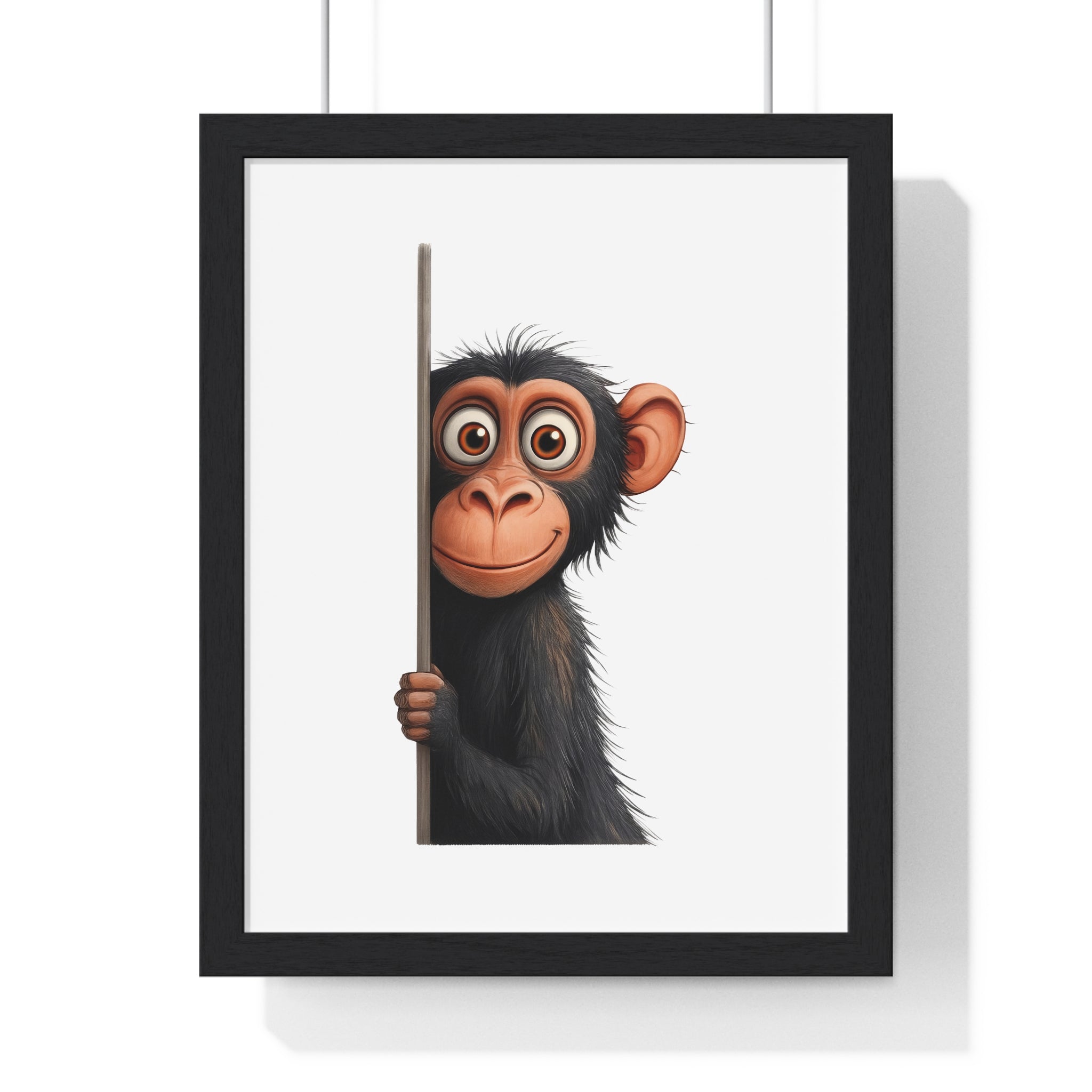 Cheeky Monkey Peekaboo Wall Art – Wooden Frame Jungle Decor for Kids