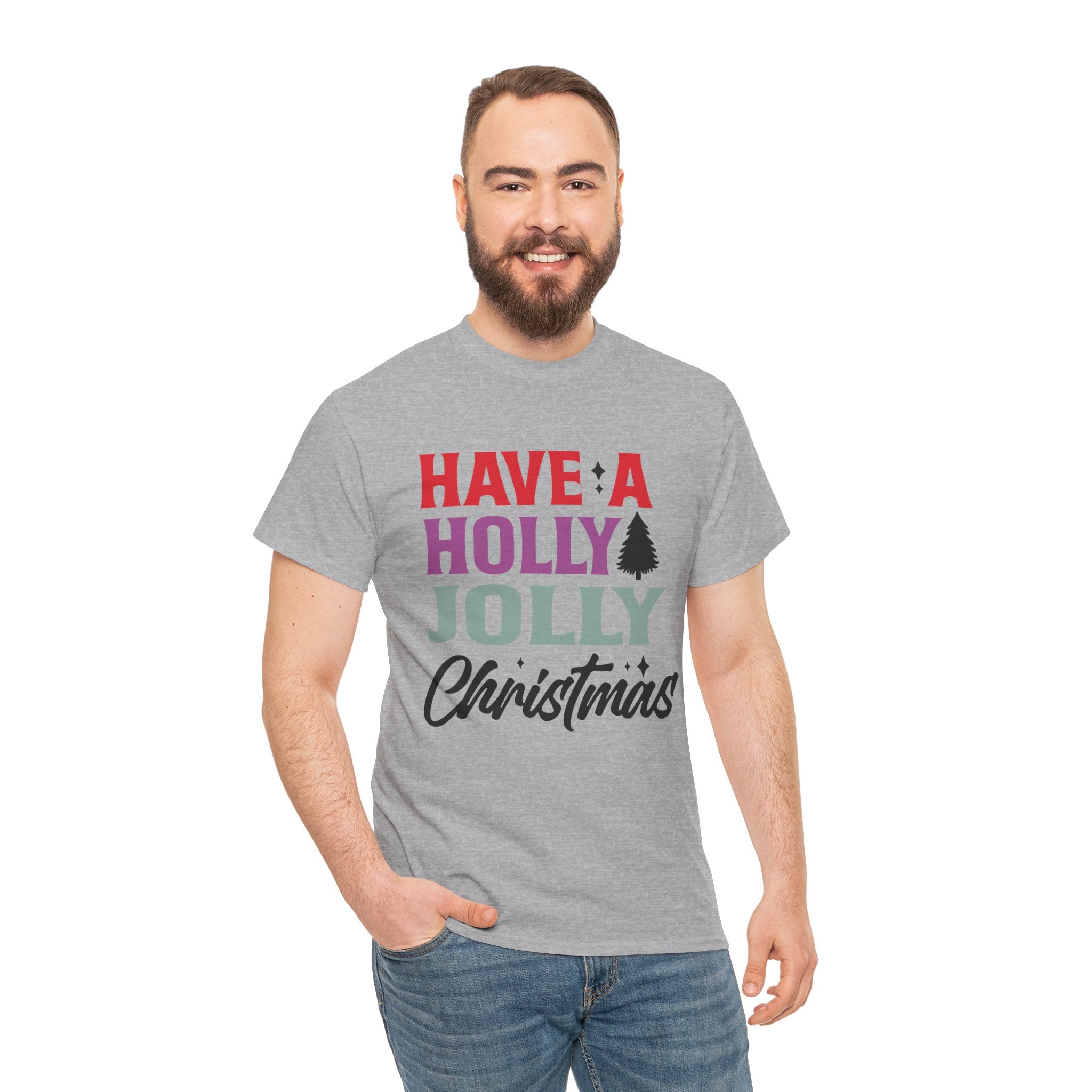 Festive Holly Jolly Christmas Graphic Tee | Gallory Hive