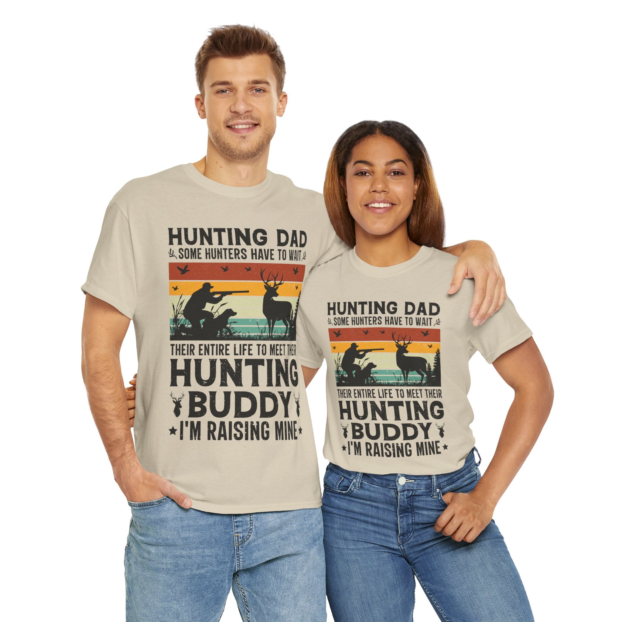 Retro Hunter Tee – Dog, Deer & Rifle Scene