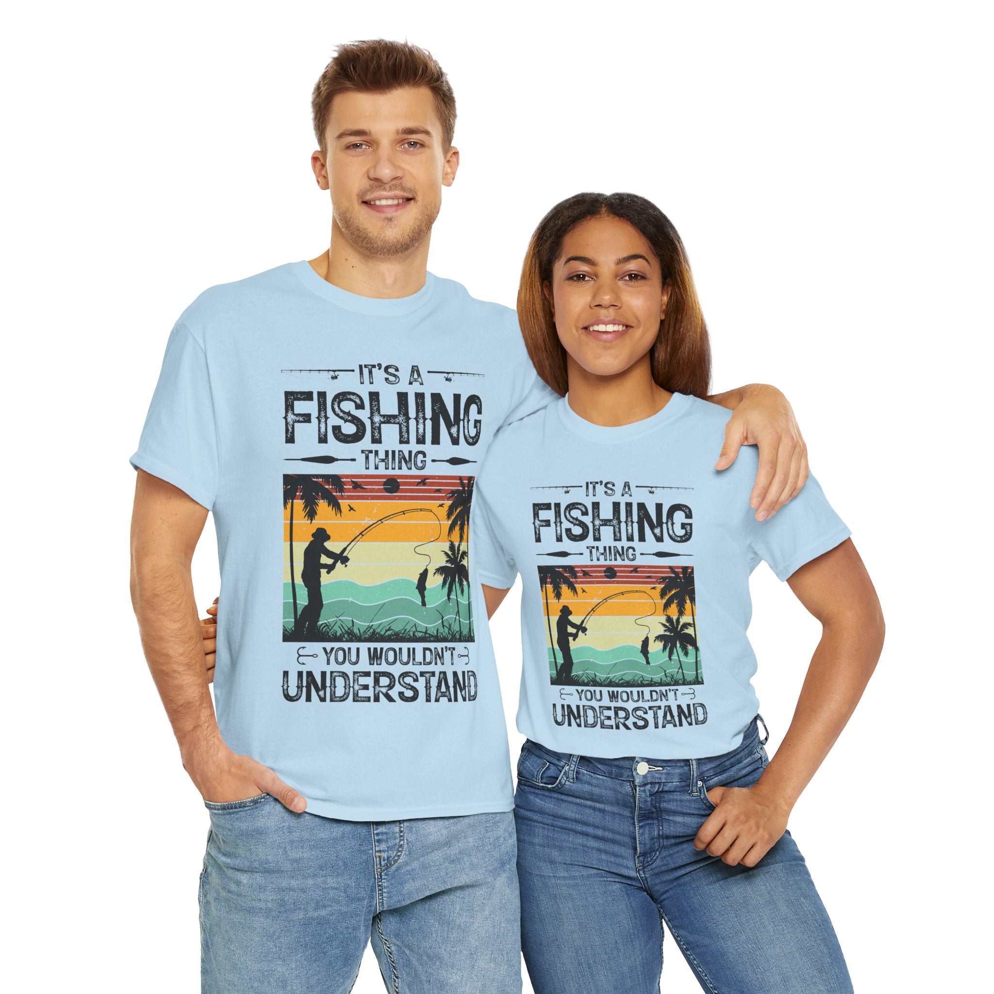 Funny Fishing Shirt – Vintage Sunset Design