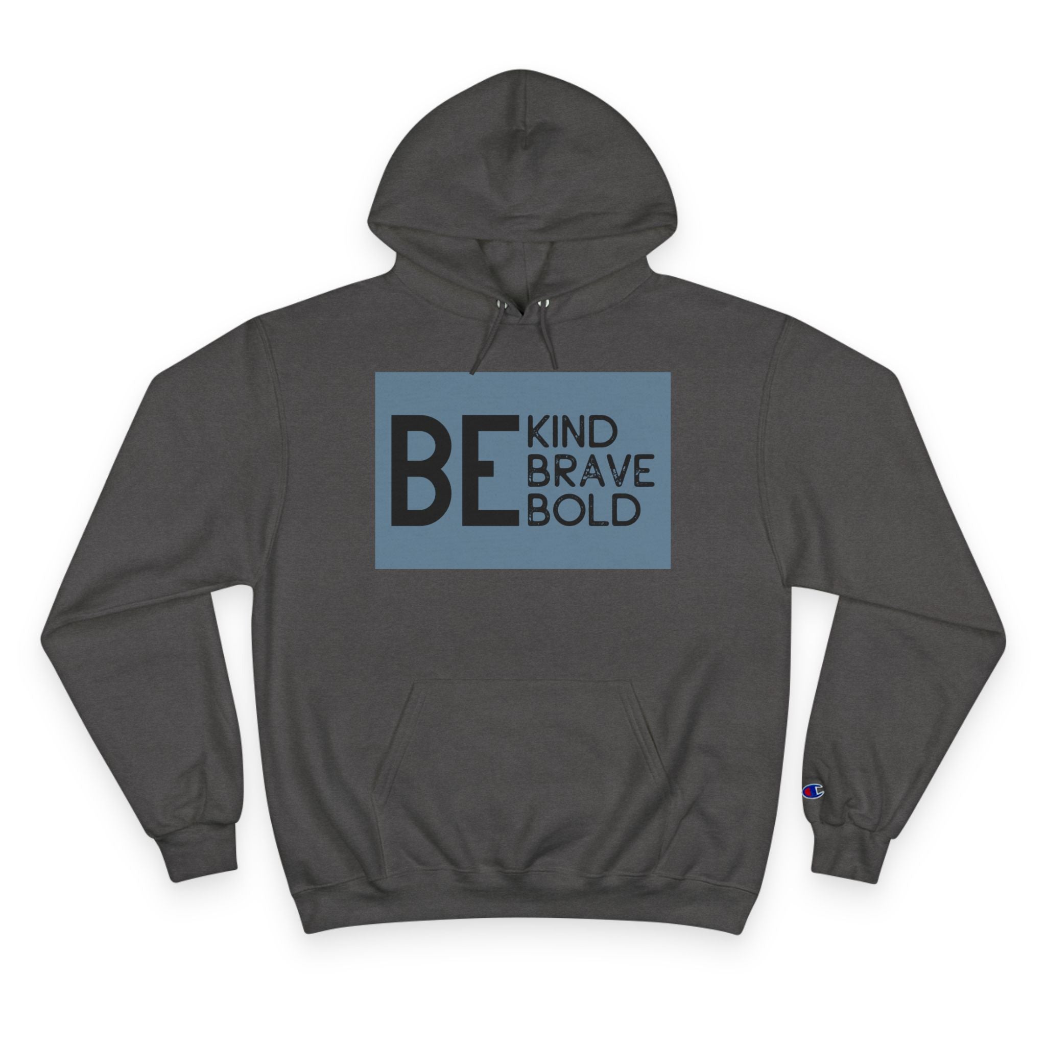 Champion Hoodie - Bold Minimalist Hand Sign Print