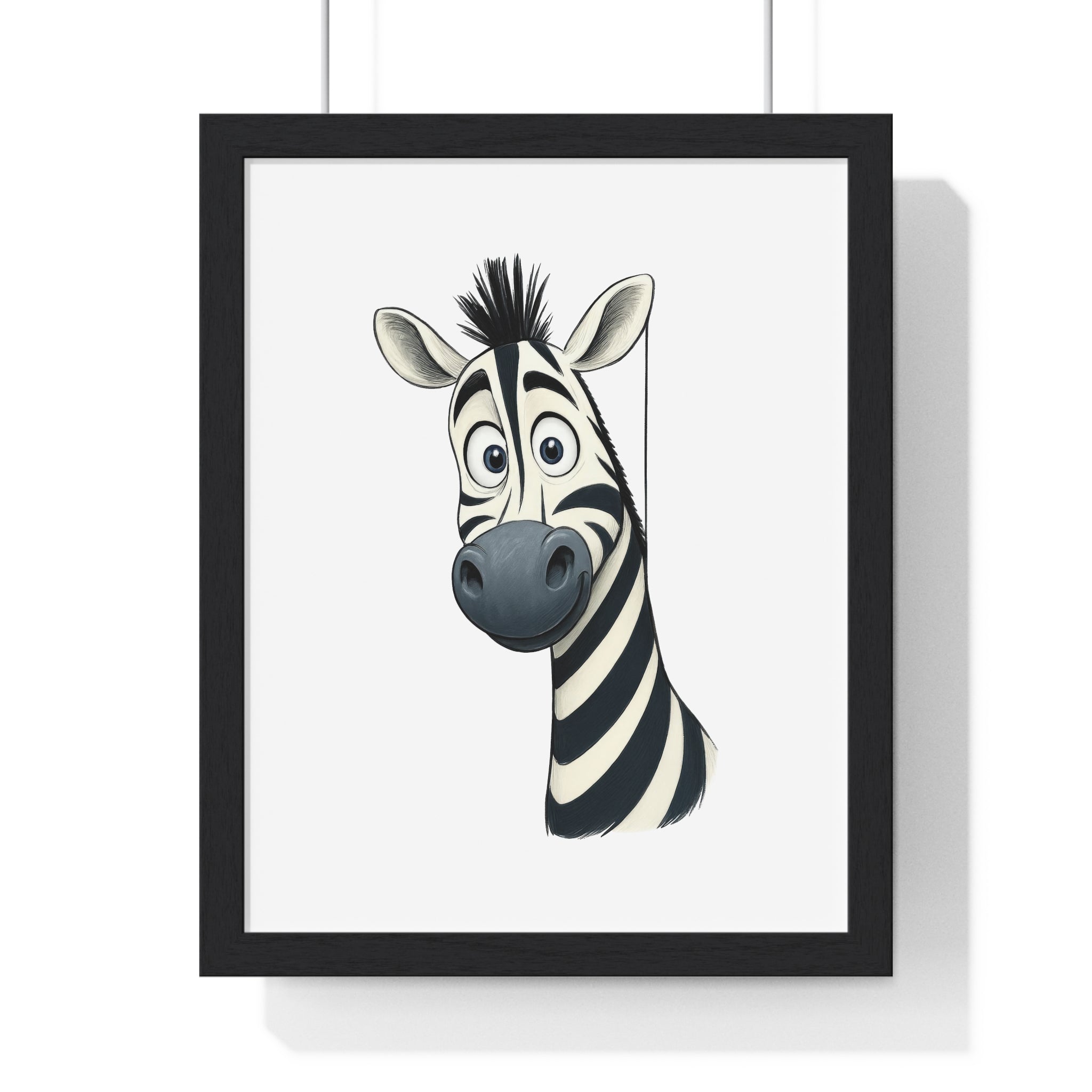 Wooden Frame Wall Decor with Cheerful Zebra Print