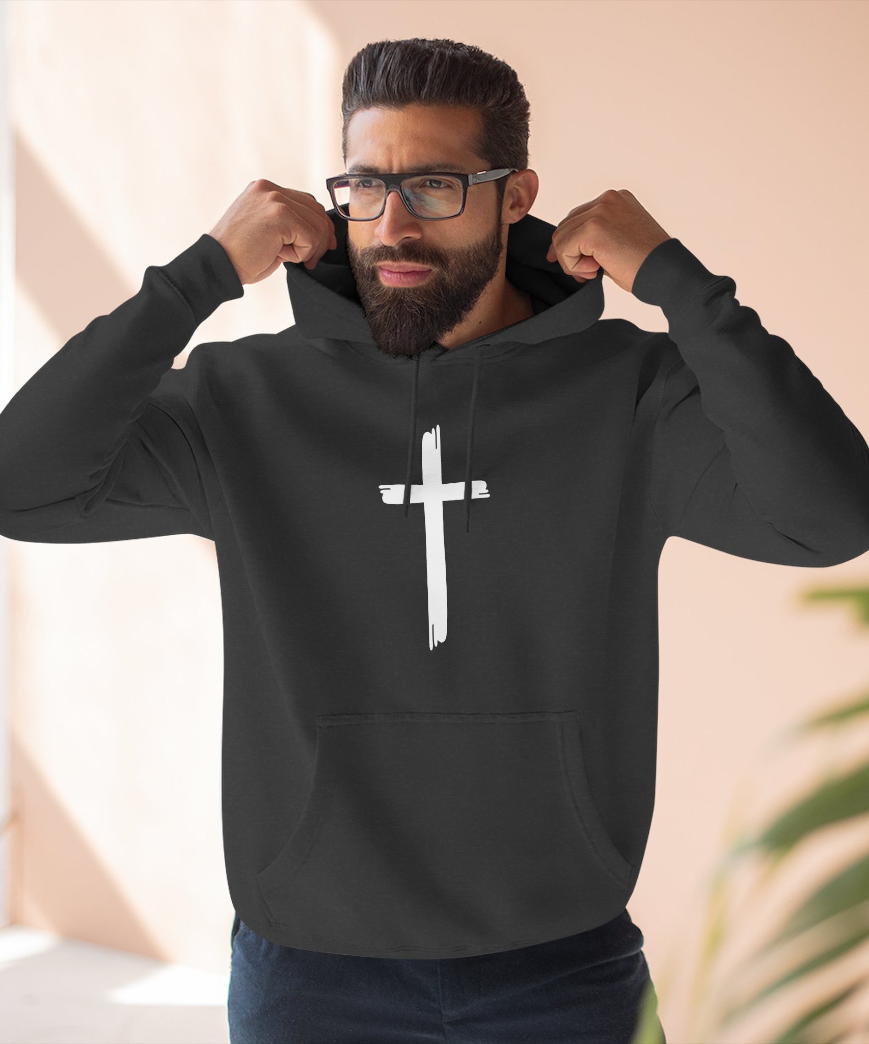 Faith-Inspired Fleece Hoodie, Comfortable Hoodie, Spiritual Gift, Cross Design, Inspirational Fashion, Cozy & Stylish - Gallory Hive