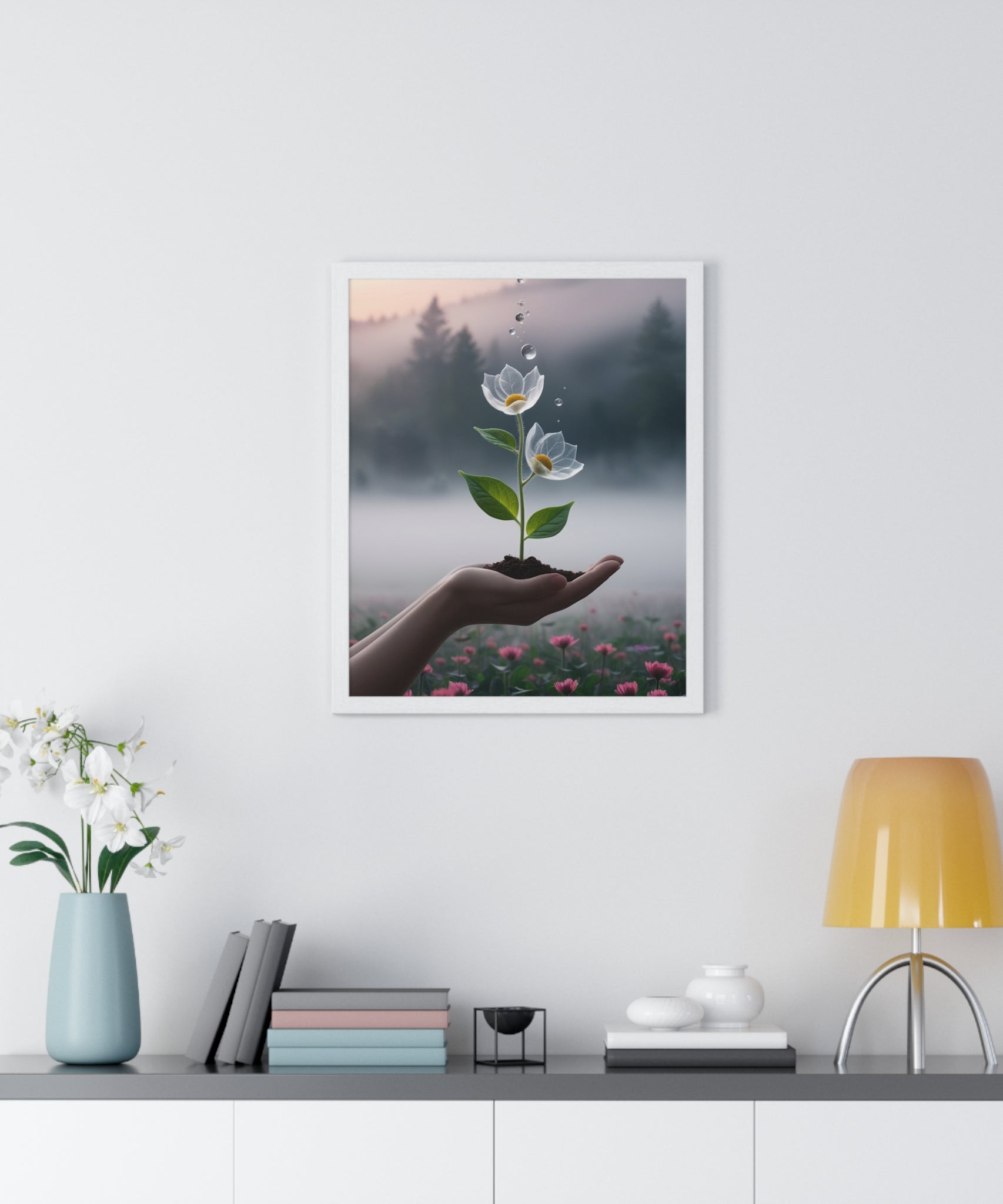 Vertical Framed Poster - Floral Growth Inspirational Wall Art, Botanical Decor, Nature Lovers Gift, Modern Aesthetic, Home Office Decoration - Gallory Hive
