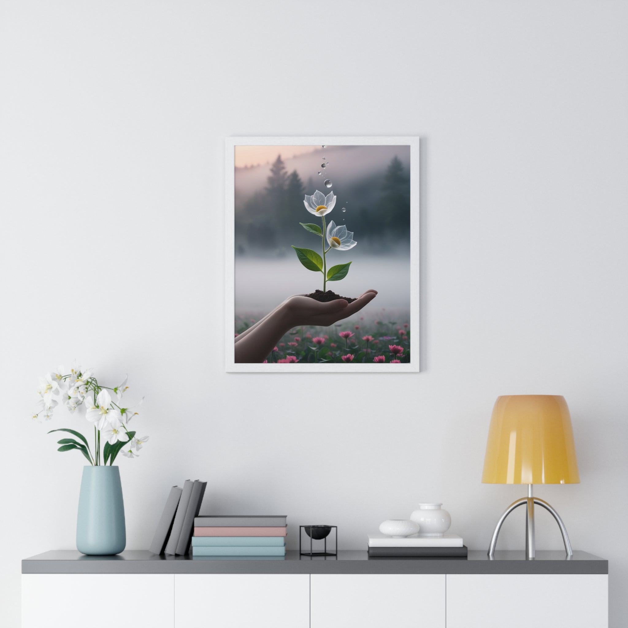 Vertical Framed Poster - Floral Growth Inspirational Wall Art, Botanical Decor, Nature Lovers Gift, Modern Aesthetic, Home Office Decoration - Gallory Hive