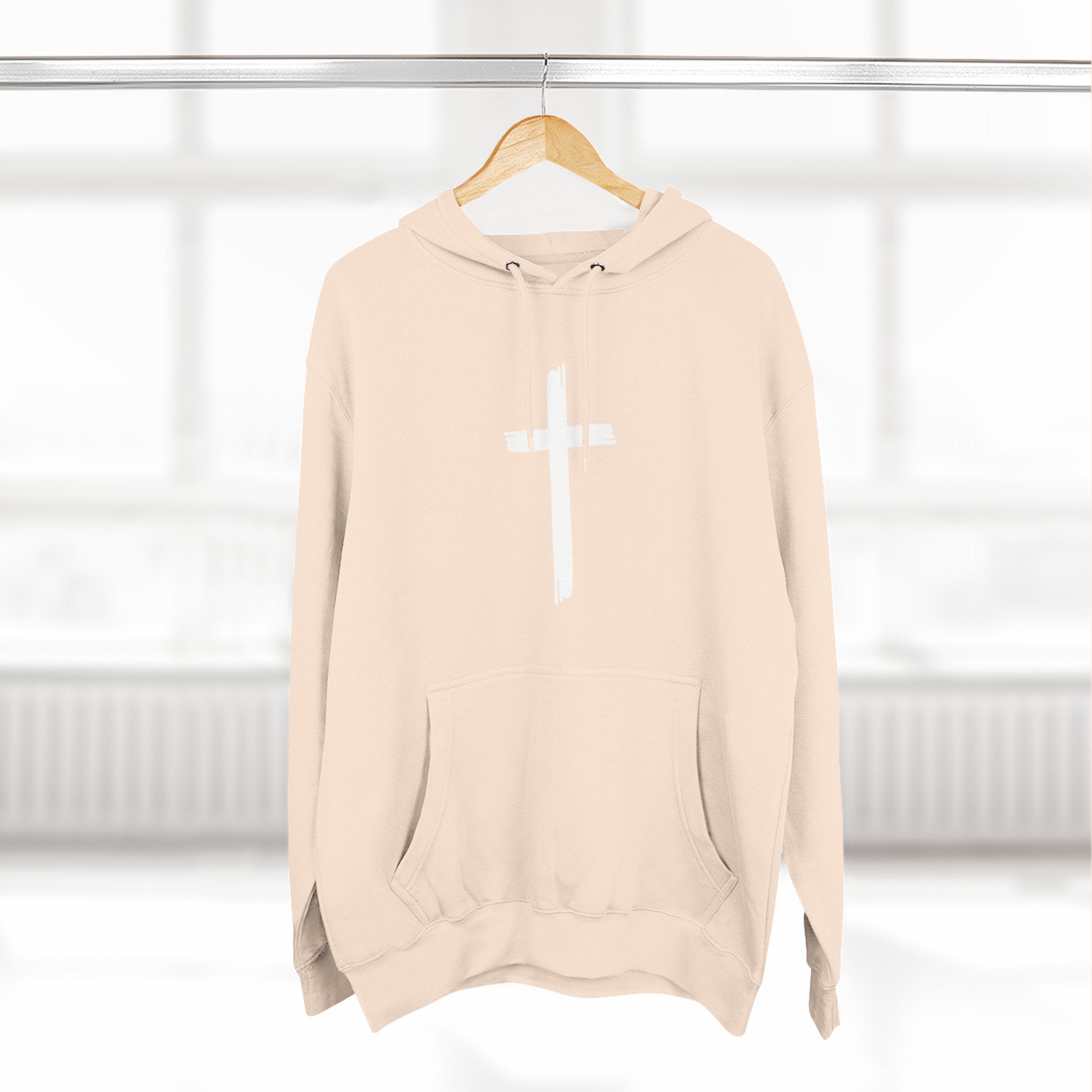 Faith-Inspired Fleece Hoodie, Comfortable Hoodie, Spiritual Gift, Cross Design, Inspirational Fashion, Cozy & Stylish