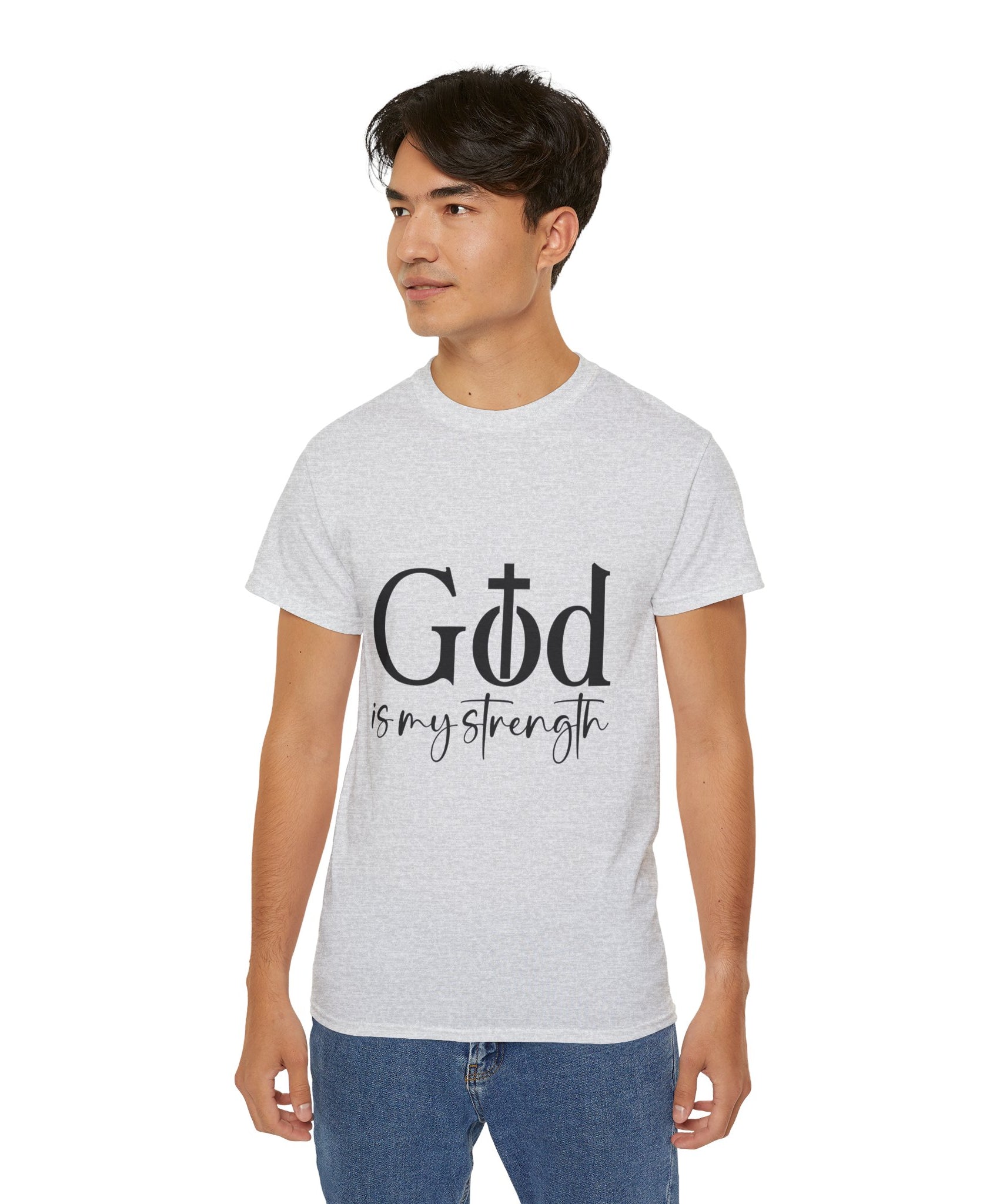 Unisex God is My Strength Tee - Inspirational Casual Wear, Christian T-Shirt, Motivational Gift, Faith-Based Apparel, Everyday Comfort - Gallory Hive
