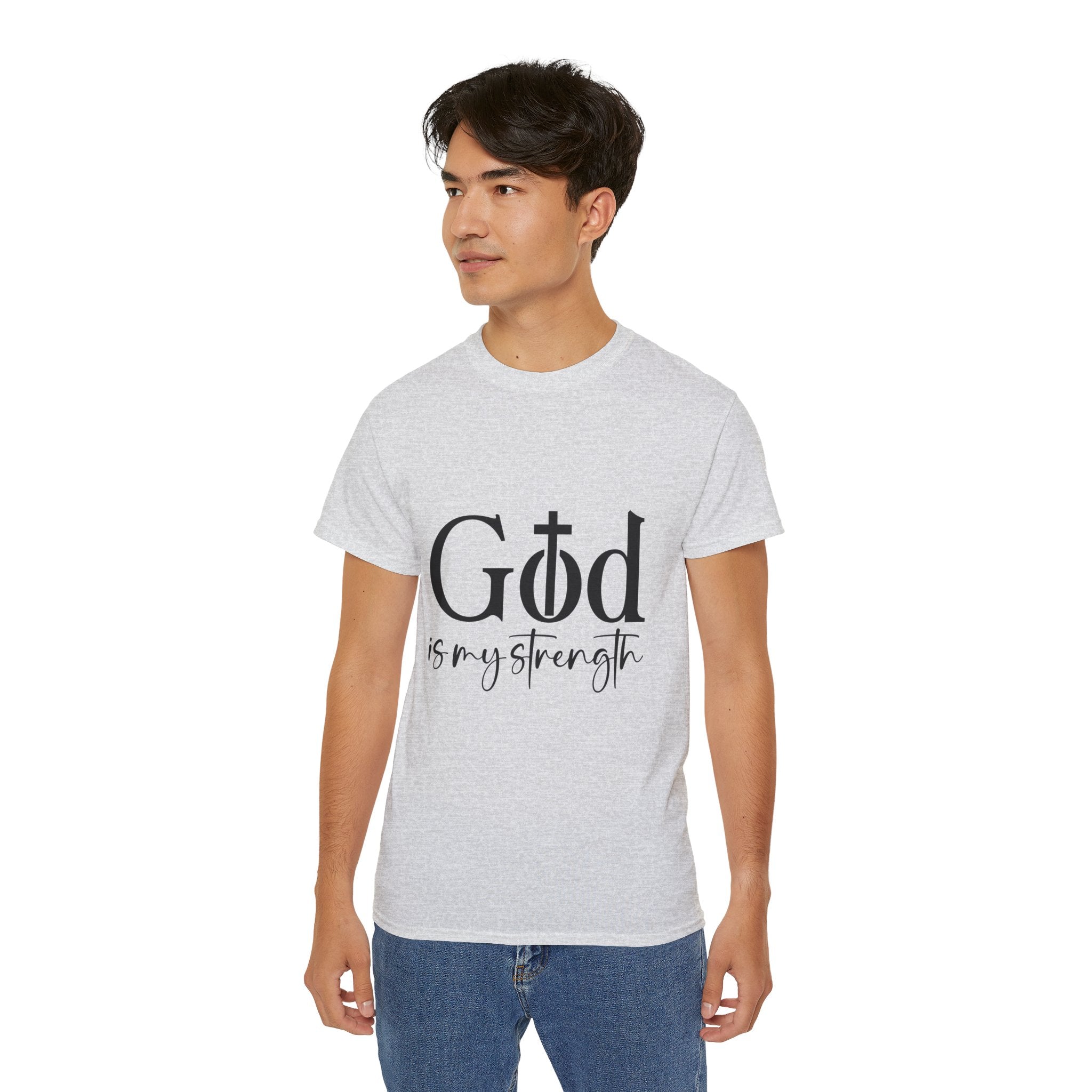 Unisex God is My Strength Tee - Inspirational Casual Wear, Christian T-Shirt, Motivational Gift, Faith-Based Apparel, Everyday Comfort - Gallory Hive