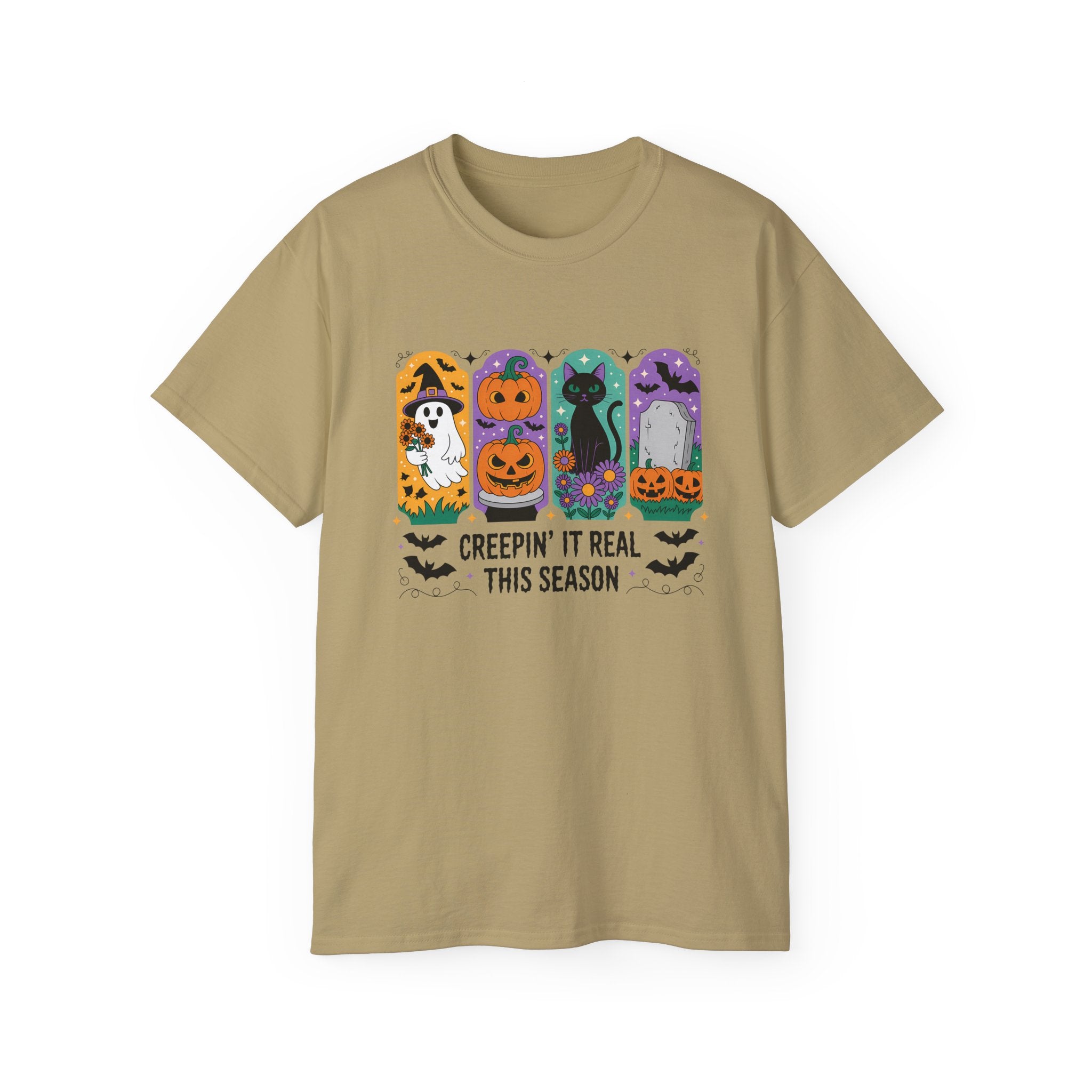 Halloween Vibes Ghost & Pumpkin Tee | Gallory Hive