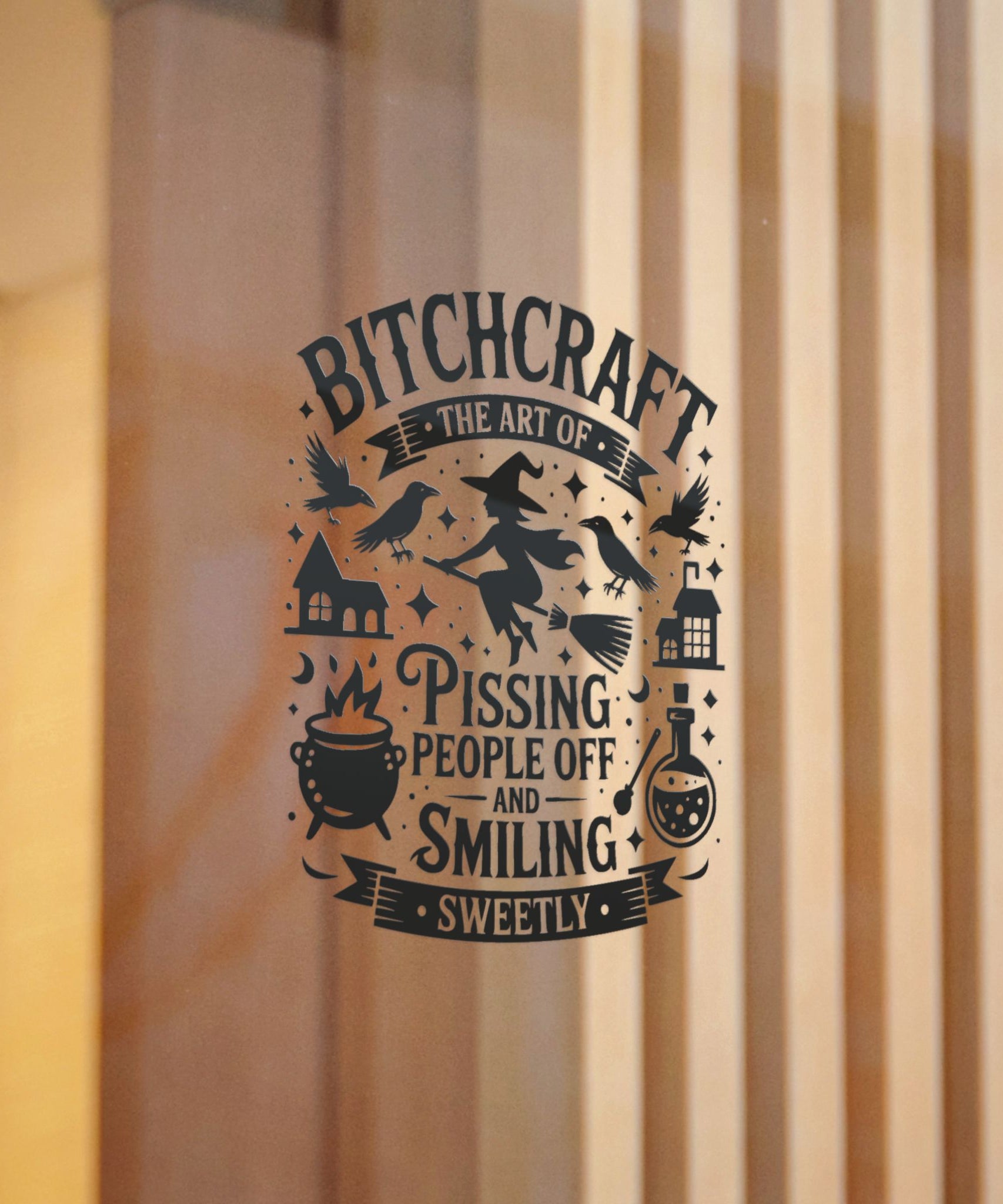Die-Cut Stickers, Witchy Bitchcraft Decor - Halloween Gifts