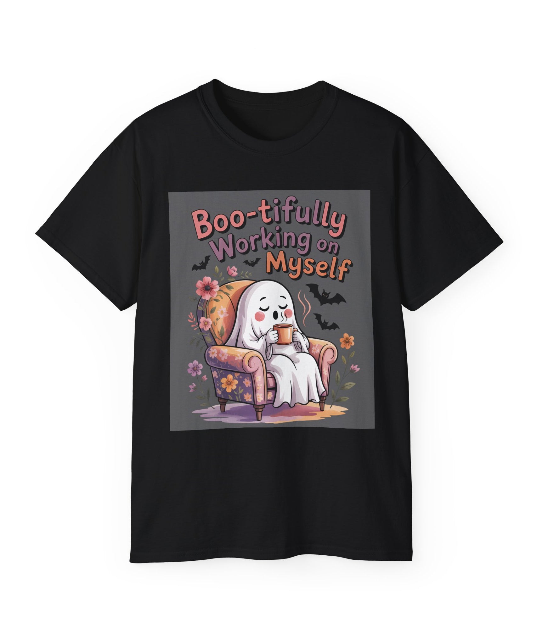 Cute Ghost Working on Myself Tee | Gallory Hive