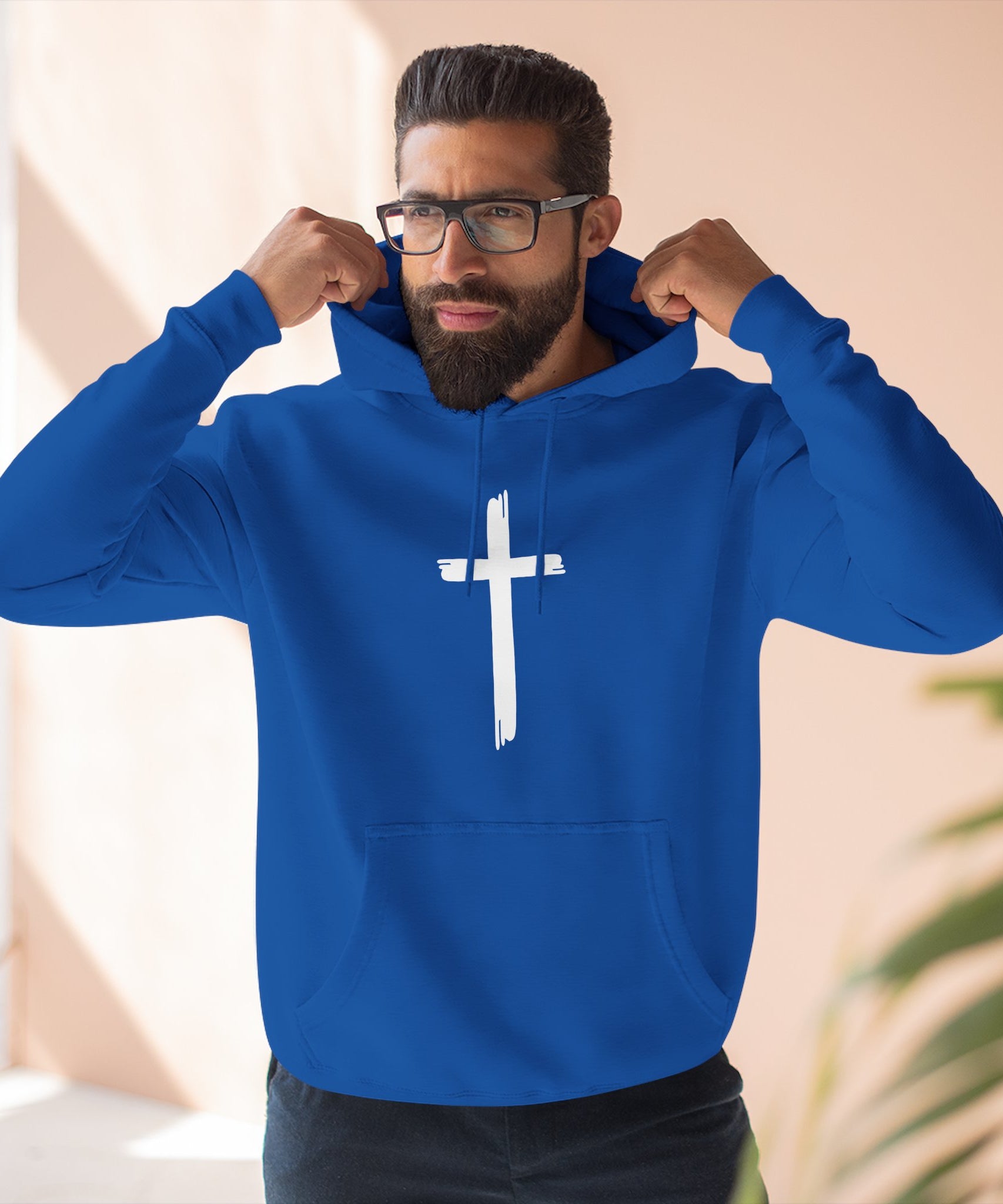 Faith-Inspired Fleece Hoodie, Comfortable Hoodie, Spiritual Gift, Cross Design, Inspirational Fashion, Cozy & Stylish - Gallory Hive