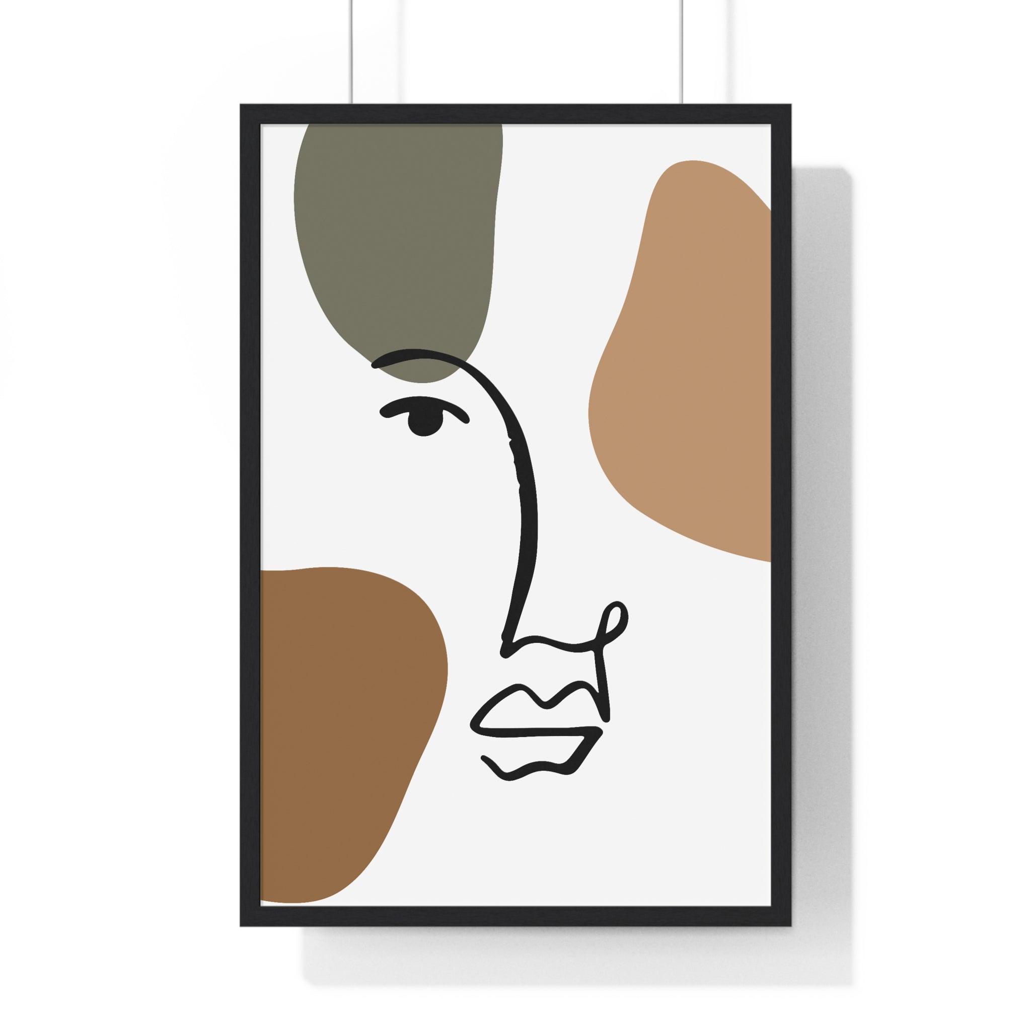 Minimalist Abstract Face Print – Premium Wood Frame | Gallory Hive