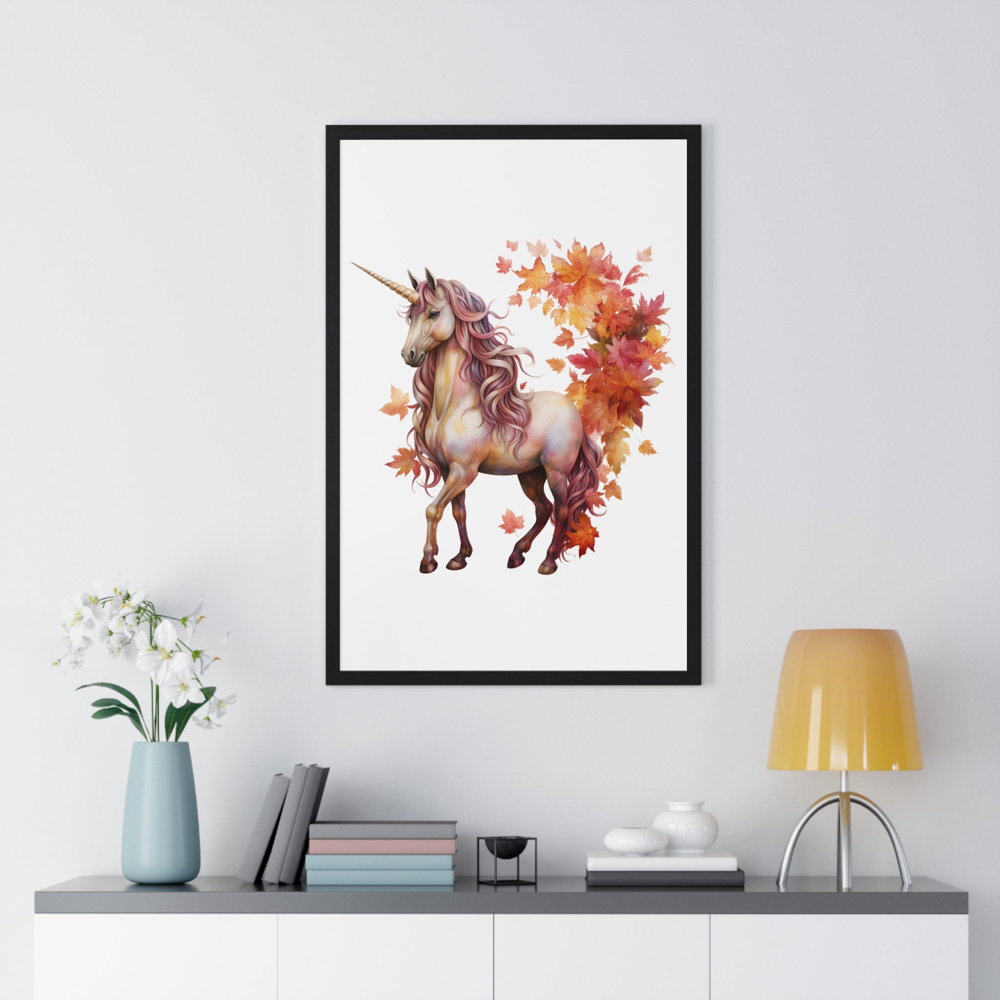 Autumn Unicorn – Wooden Frame Fantasy Art | Gallory Hive