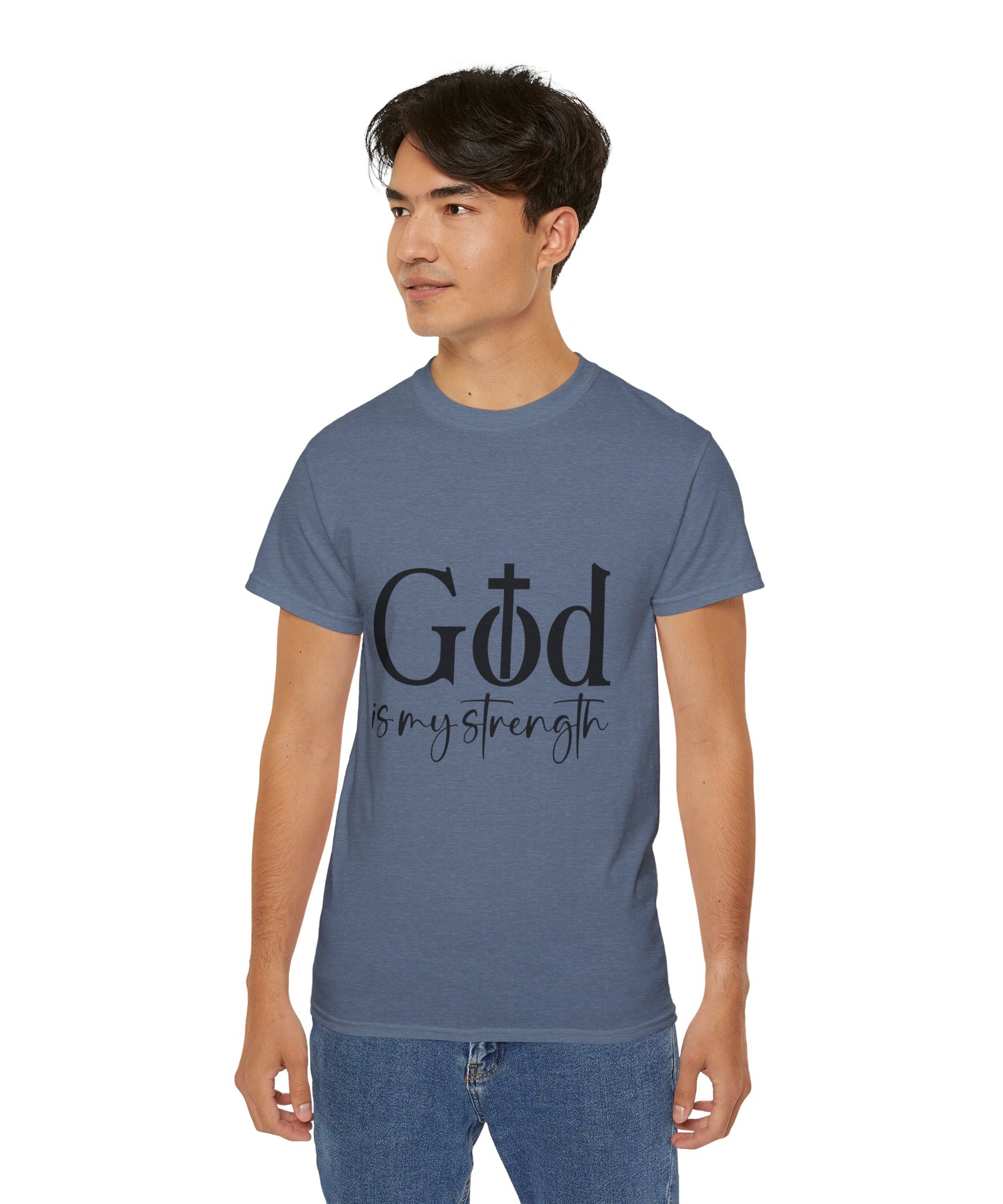 Unisex God is My Strength Tee - Inspirational Casual Wear, Christian T-Shirt, Motivational Gift, Faith-Based Apparel, Everyday Comfort - Gallory Hive