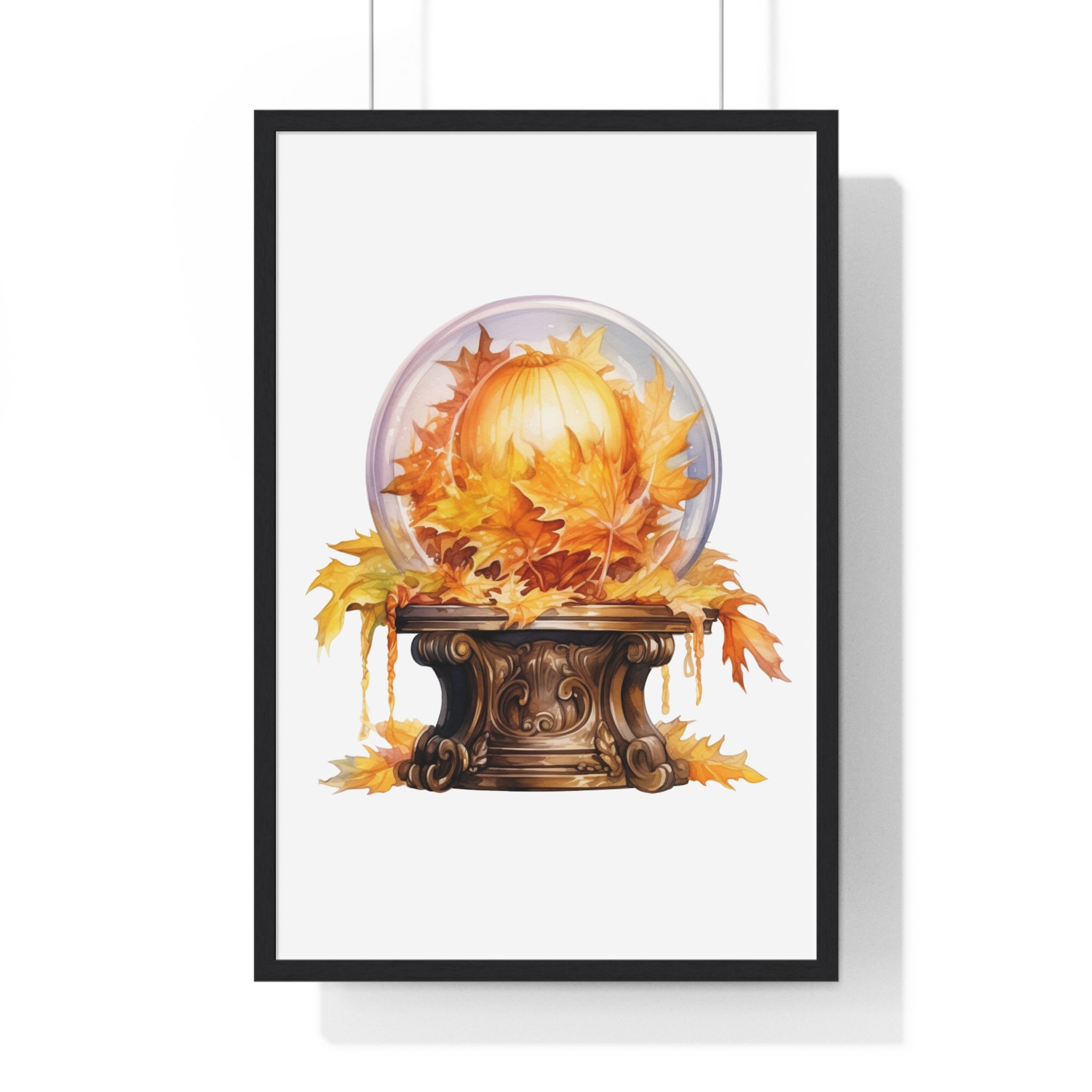 Wood Framed Pumpkin Globe – Autumn Wall Art | Gallory Hive