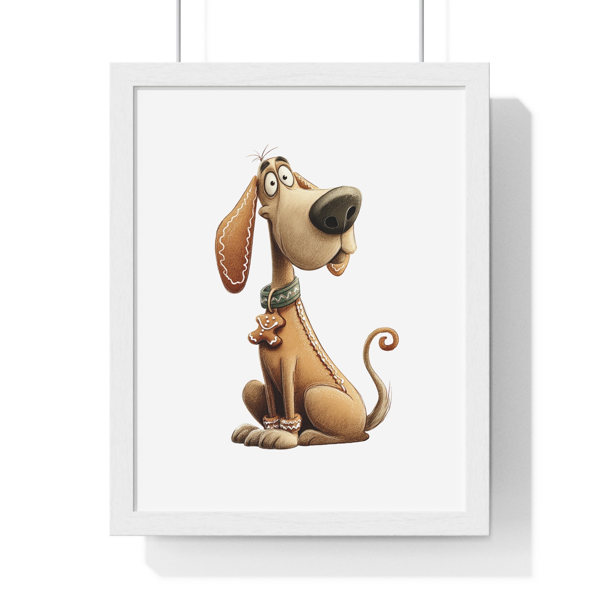 Whimsical Gingerbread Dog – Wooden Framed Wall Décor - Gallory Hive