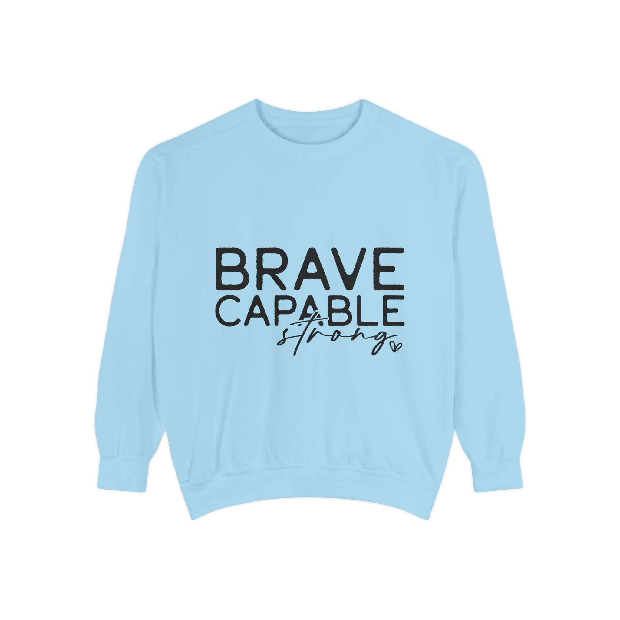 Brave Capable Strong Sweatshirt, Contemplation Line Art Sweatshirt – Minimalist Aesthetic