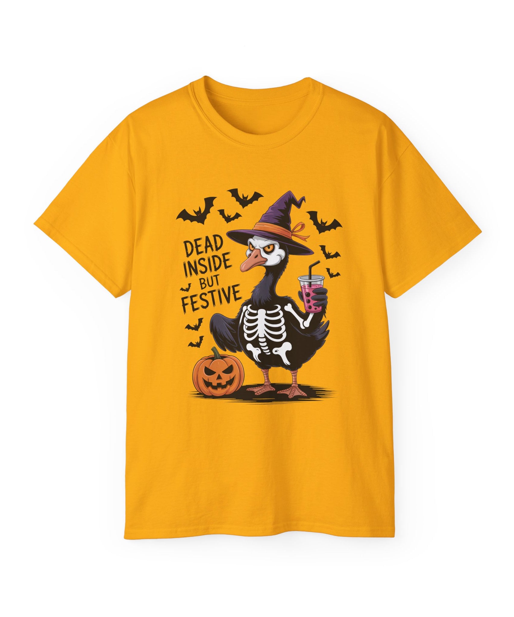 Halloween Skeleton Goose Tee - Festive T-Shirt | Gallory Hive