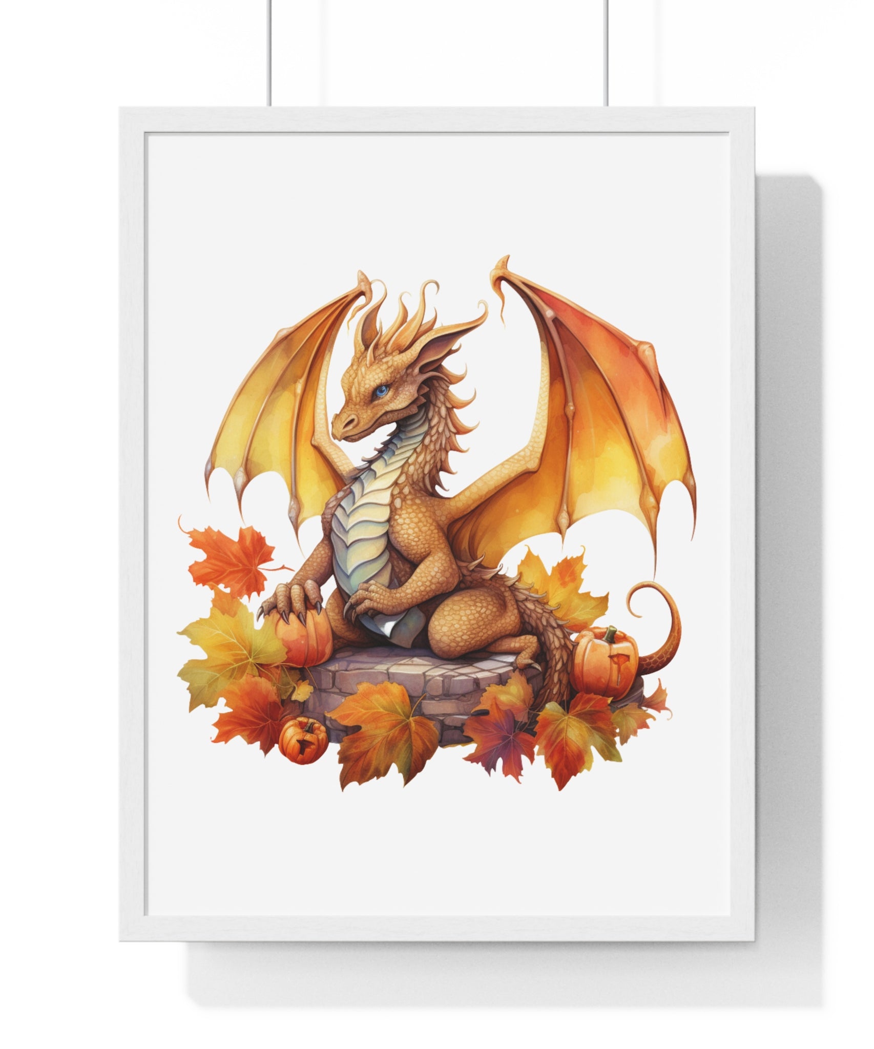 Autumn Dragon Wall Art – Fantasy Fall Decor with Pumpkins | Gallory Hive