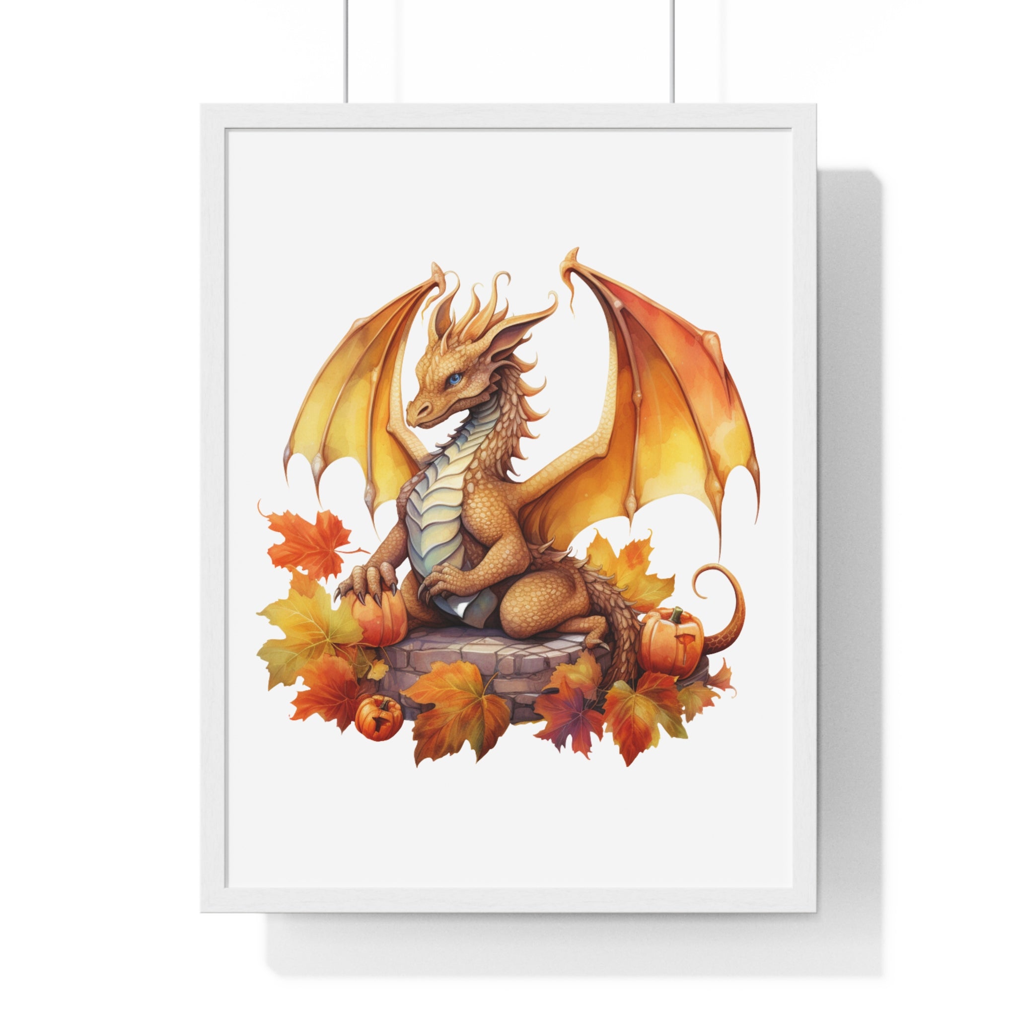 Autumn Dragon Wall Art – Fantasy Fall Decor with Pumpkins | Gallory Hive