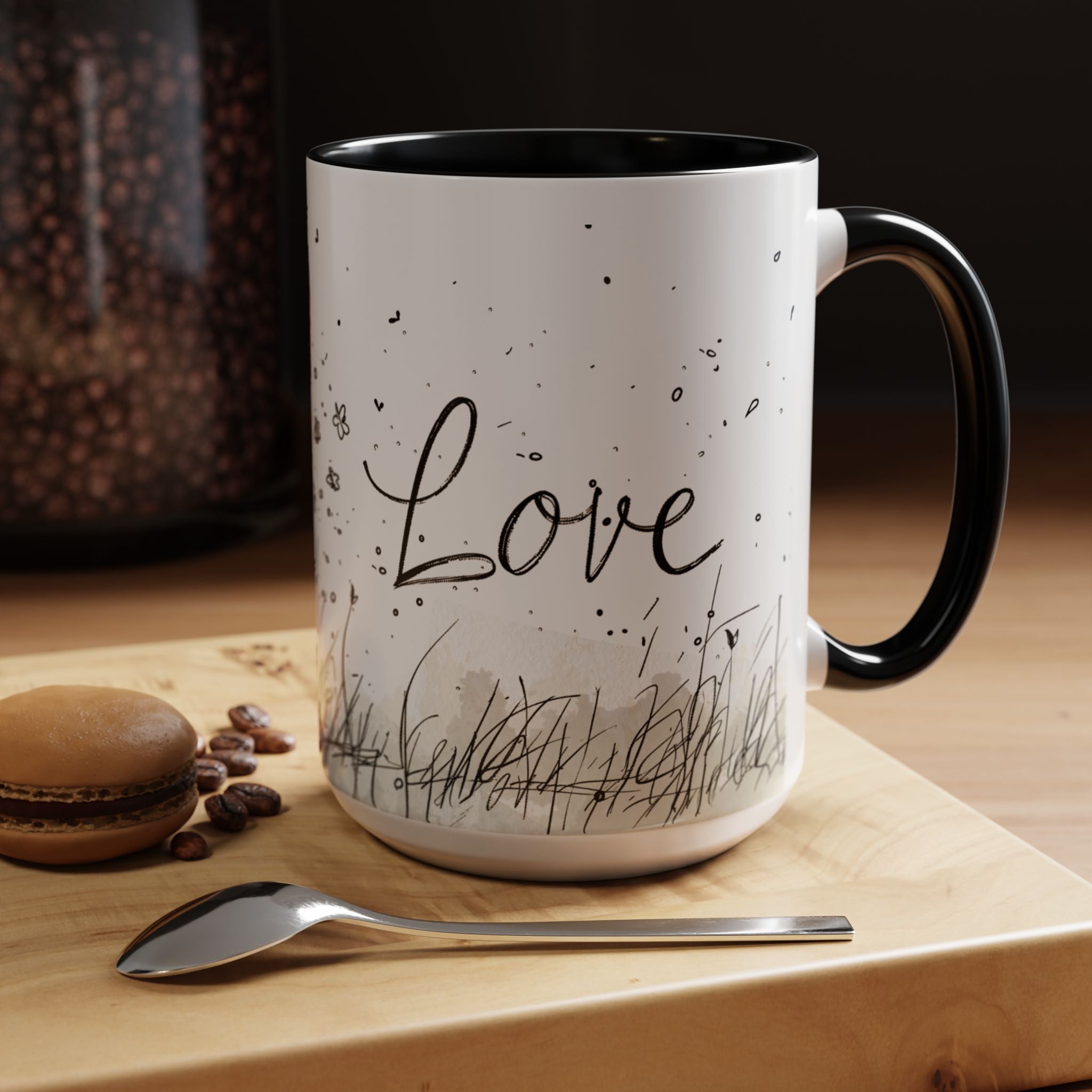 Love Heart Sketch Ceramic Coffee Mug | Gallory Hive