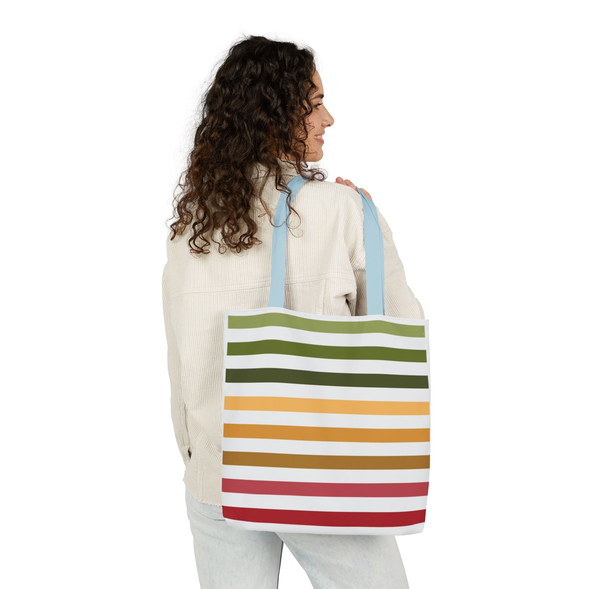 Multicolor Horizontal Lines Canvas Tote | Gallory Hive