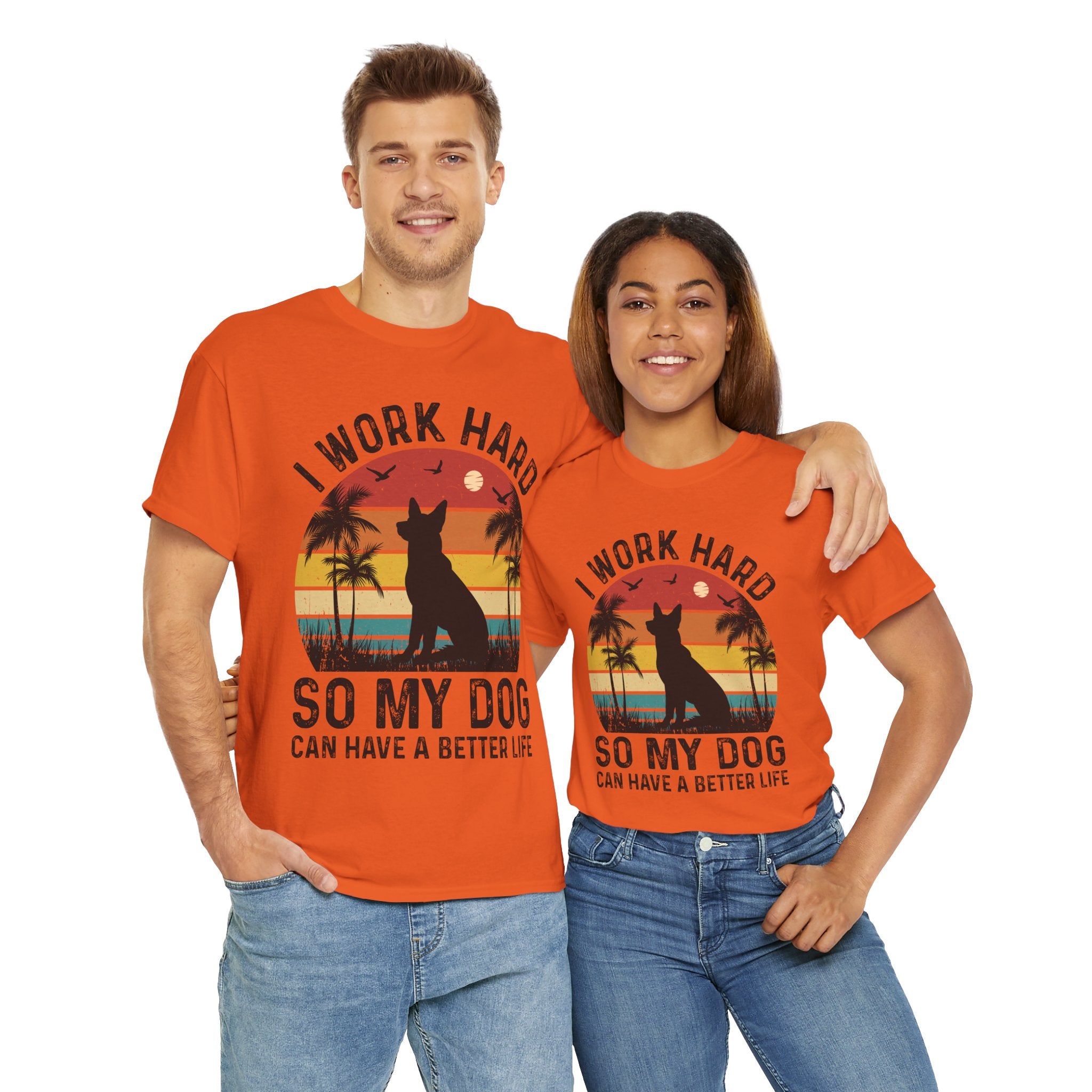 Retro Dog Lover Tee - Work Hard for My Pet