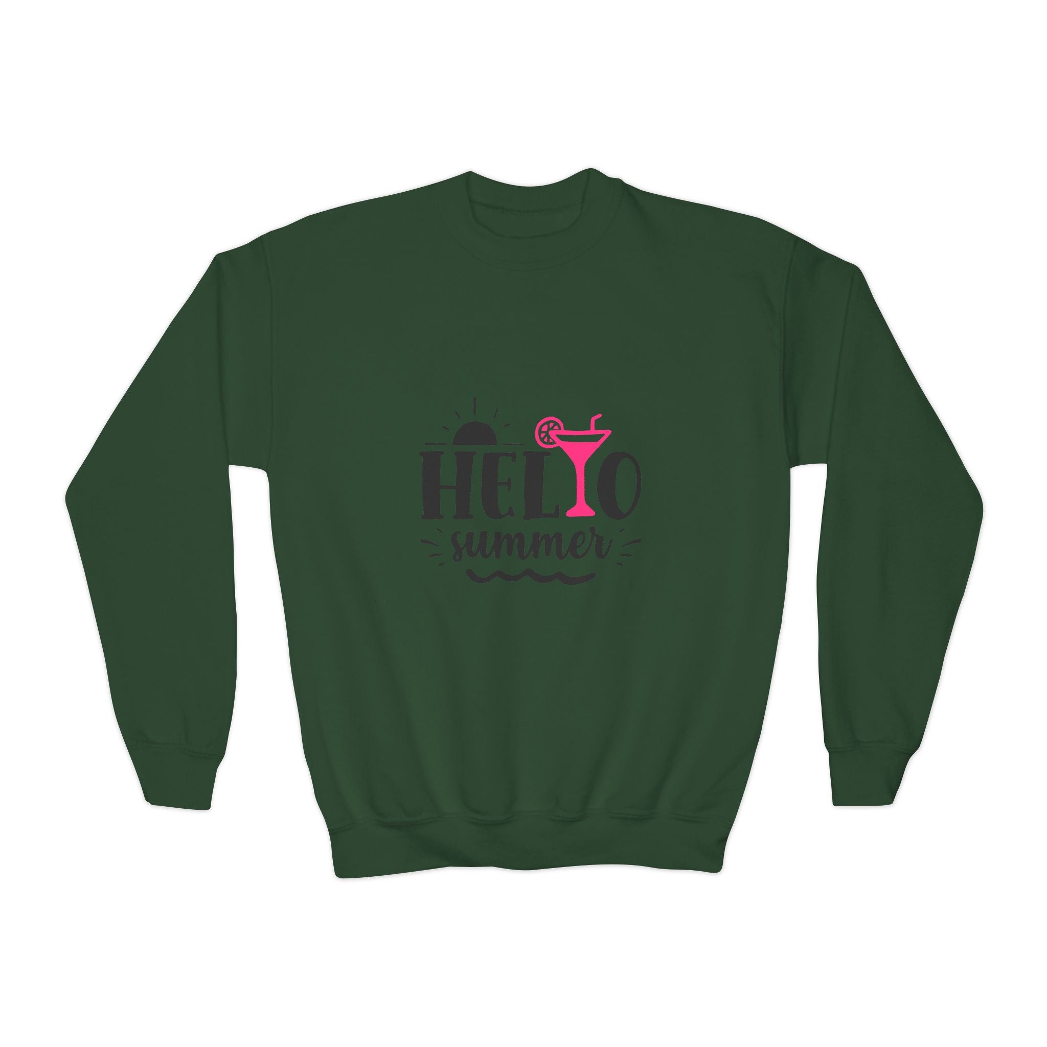 Hello Summer Youth Crewneck Sweatshirt - Fun Casual Wear for Kids