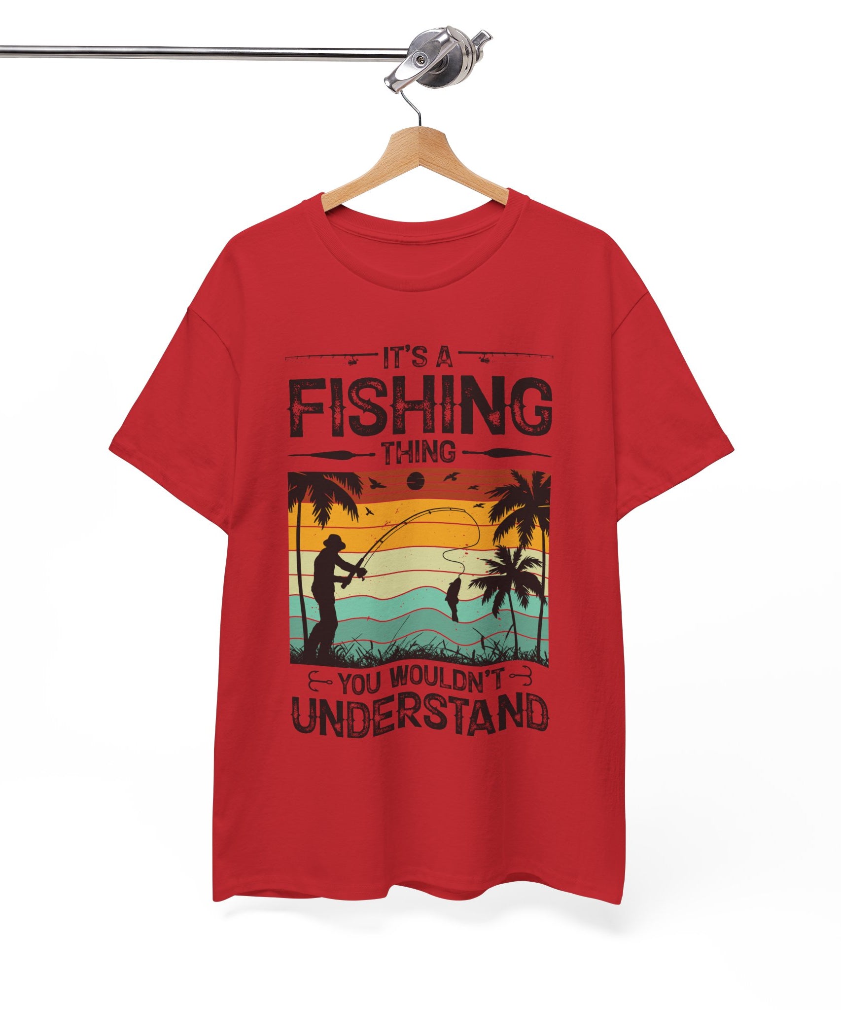 Funny Fishing Shirt – Vintage Sunset Design