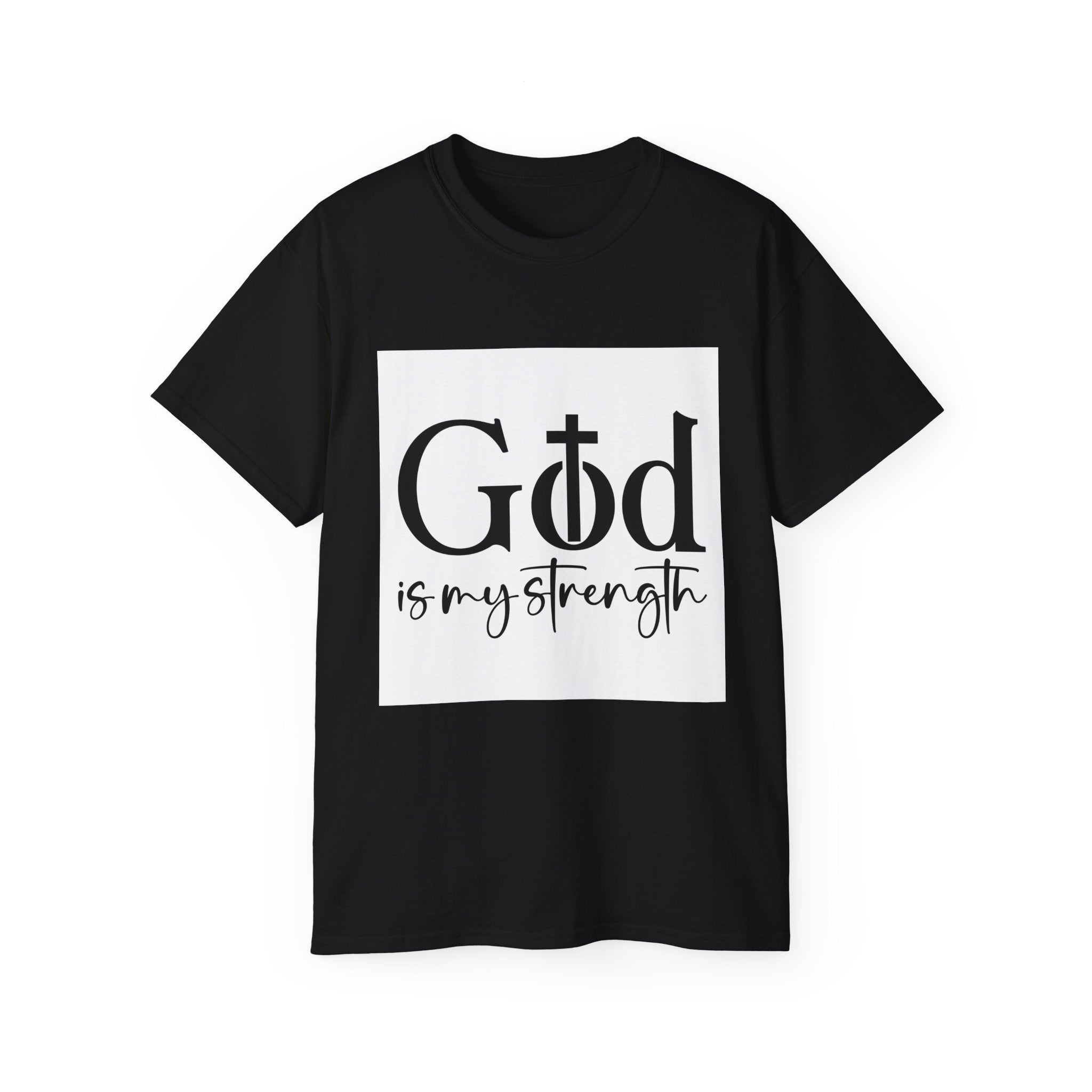 Unisex God is My Strength Tee - Inspirational Casual Wear, Christian T-Shirt, Motivational Gift, Faith-Based Apparel, Everyday Comfort - Gallory Hive